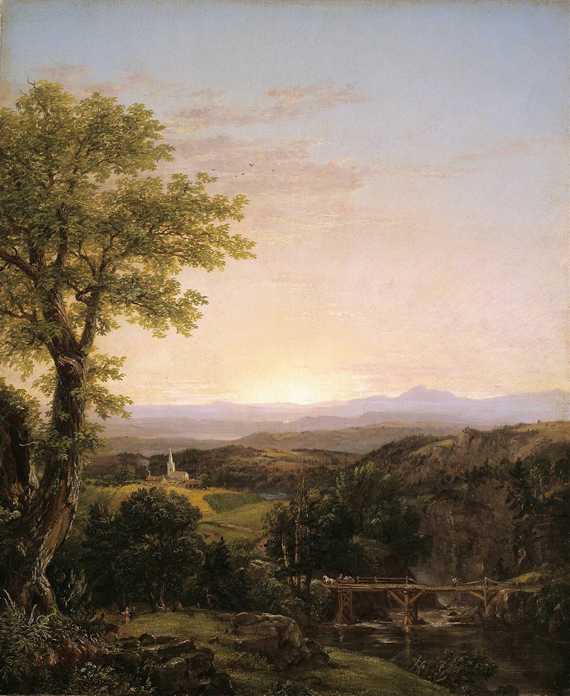 Thomas Cole's 'New England Scenery' captures the beauty of the American landscape.