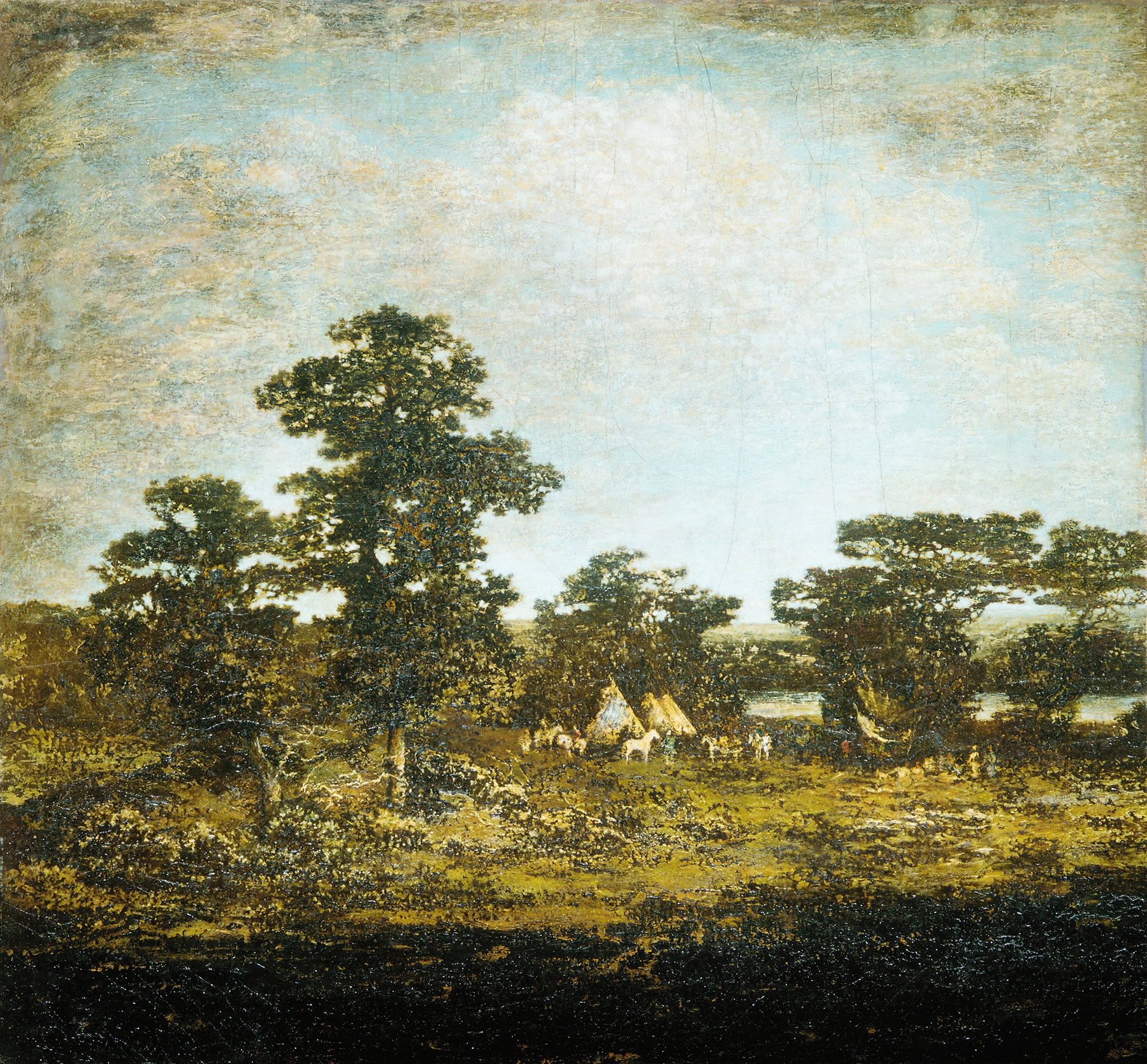 An Indian Encampment, by Ralph Albert Blakelock, public domain