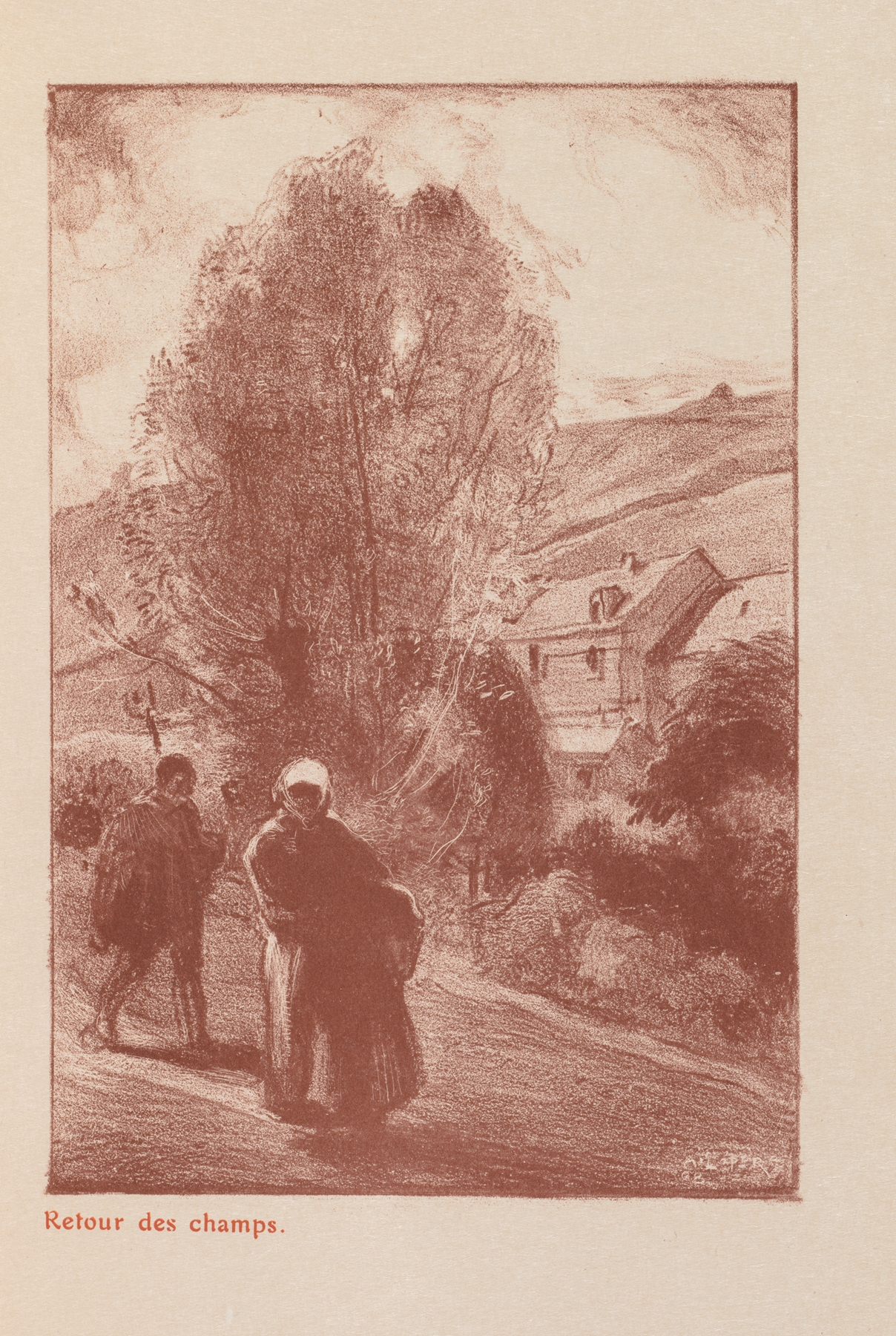 Retour des champs, by Auguste Louis Lepère, public domain
