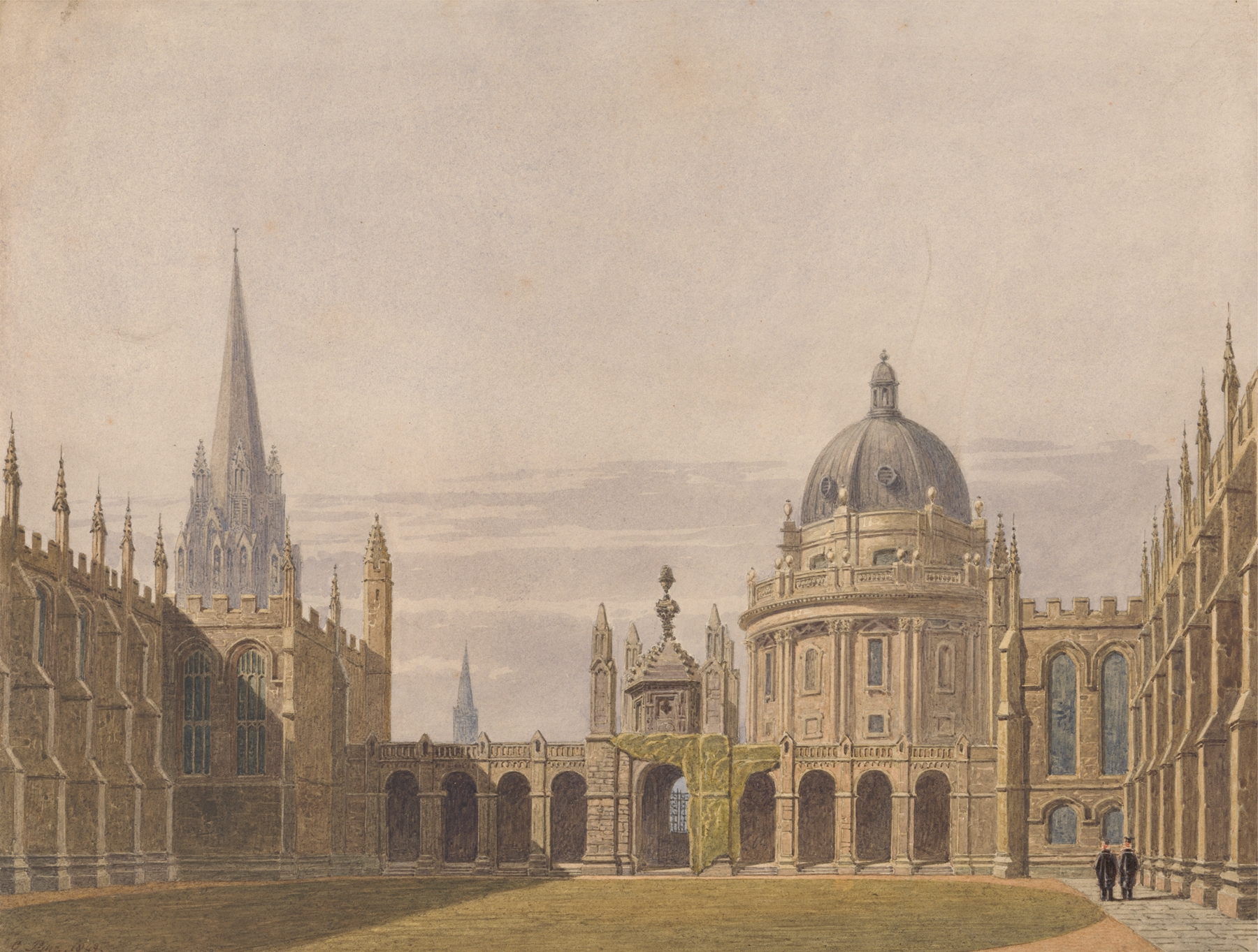 The Quadrangle, All Soul’s, Oxford, by George Pyne, public domain