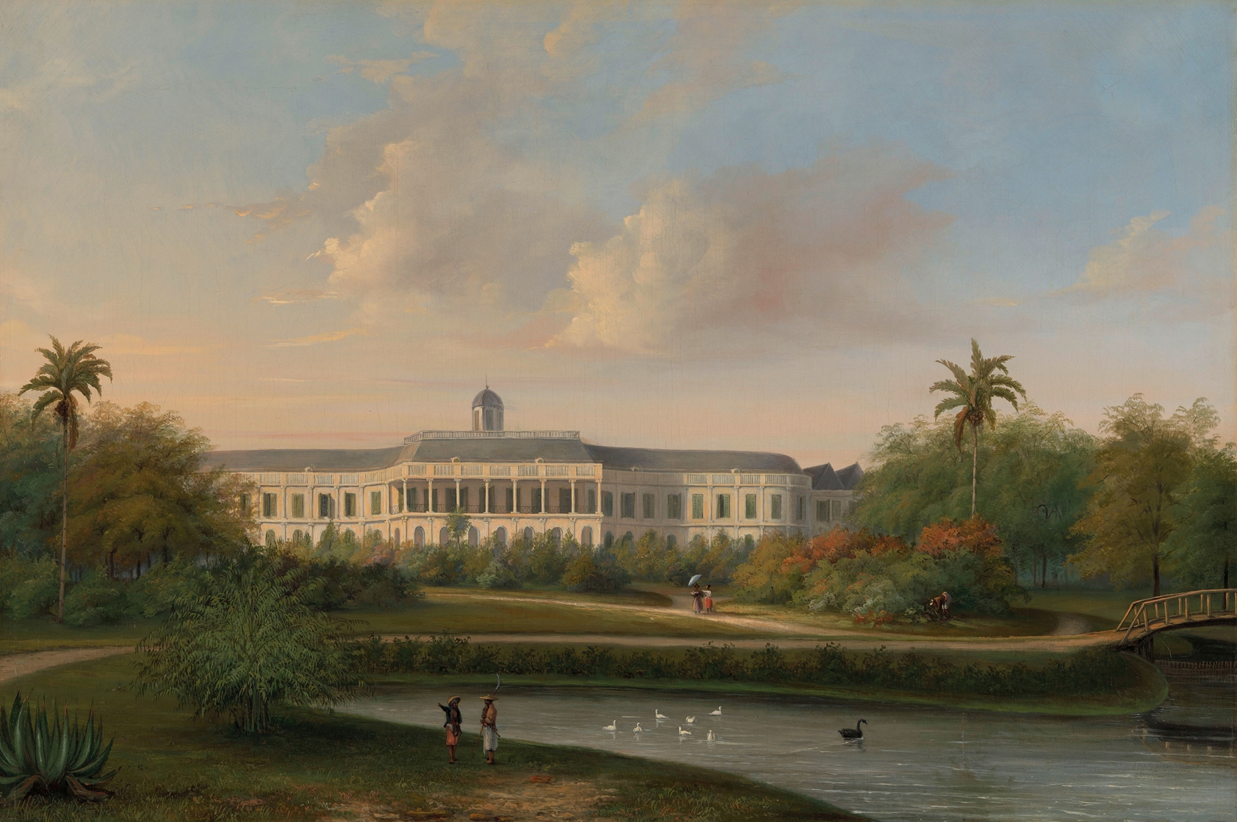 Rear View of Buitenzorg Palace, oil on canvas by Willem Troost the younger