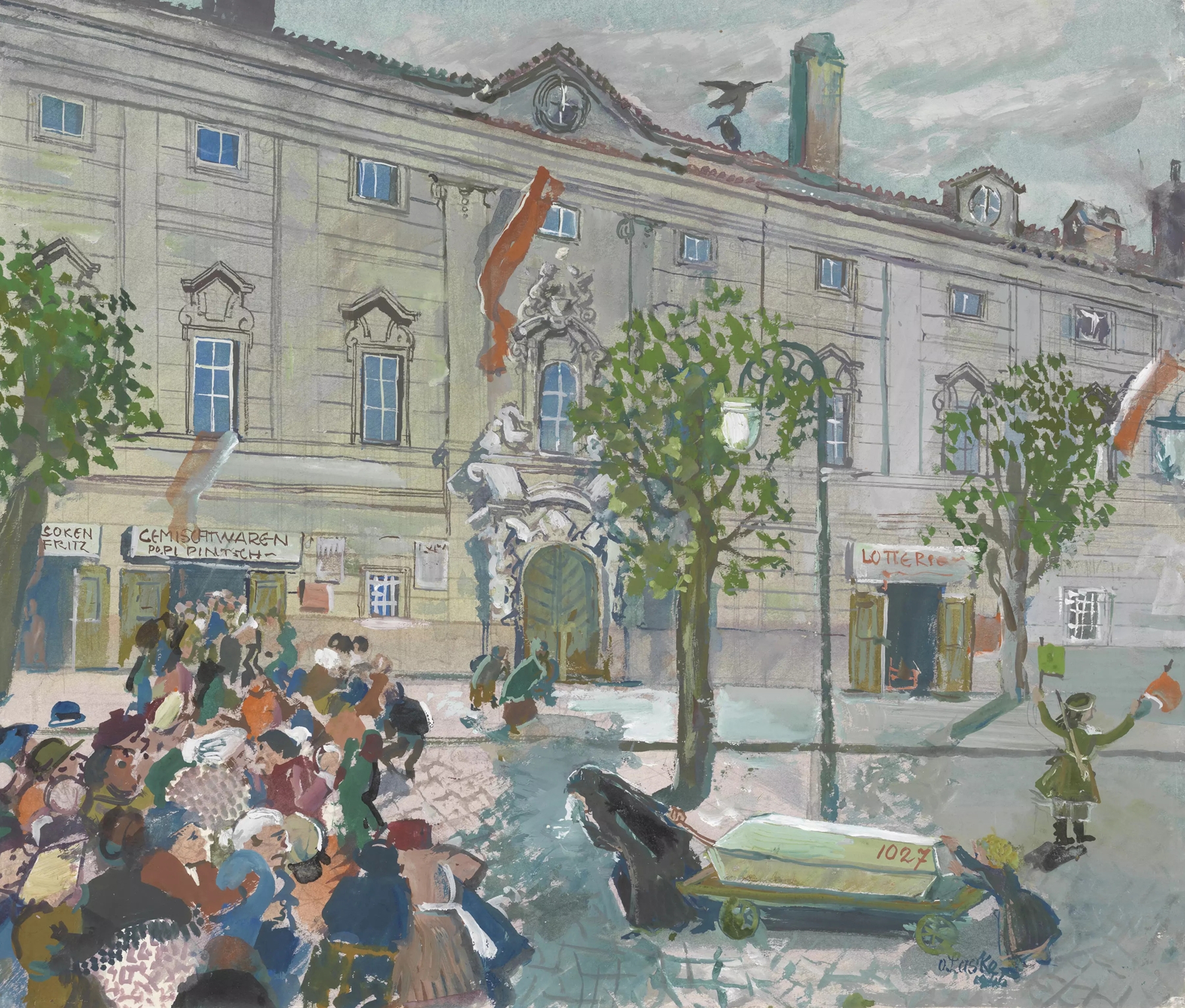 Wiener Straßenbild vom Mai 1945, by Oskar Laske, public domain