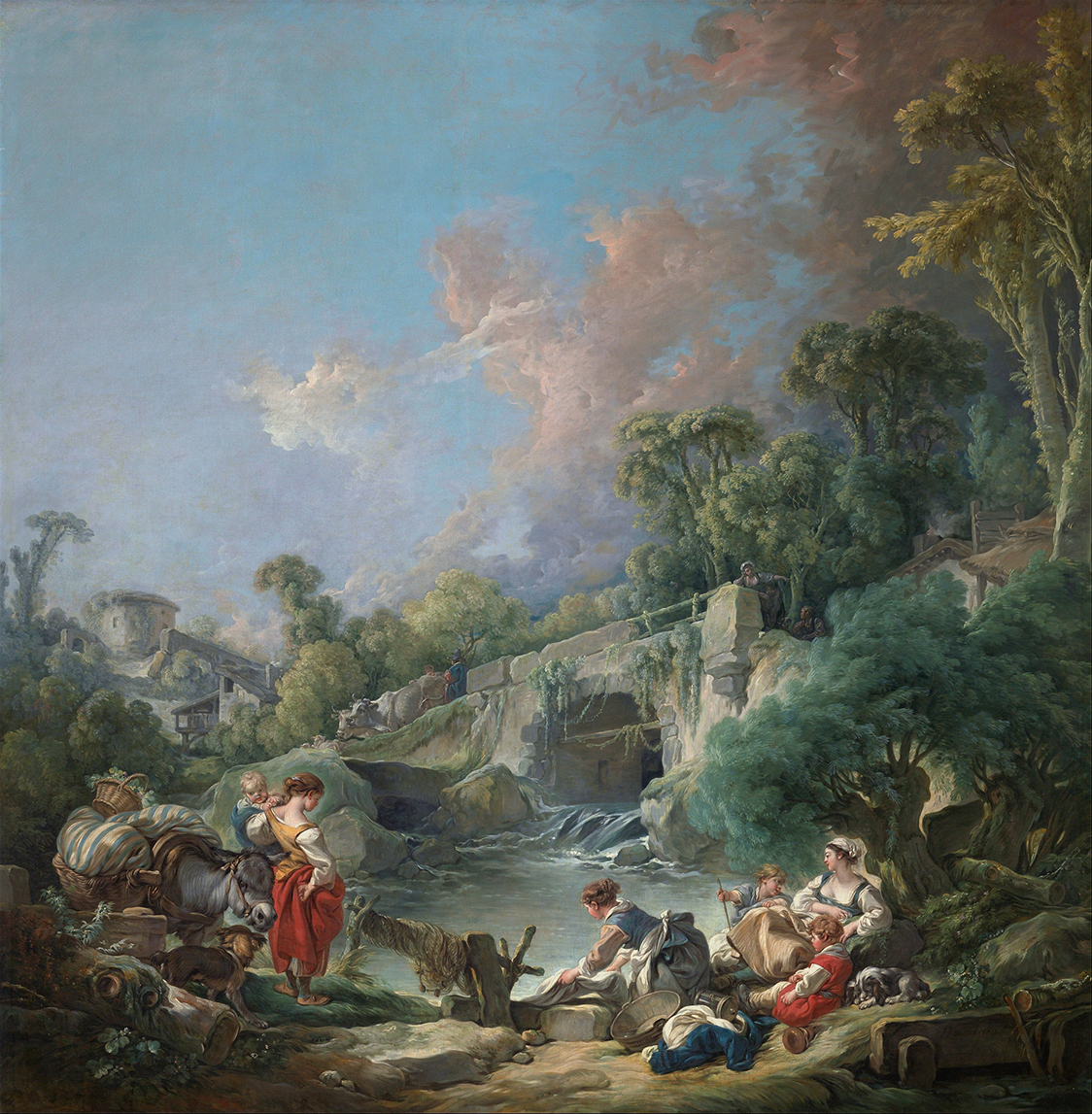 Washerwomen, by François Boucher, public domain