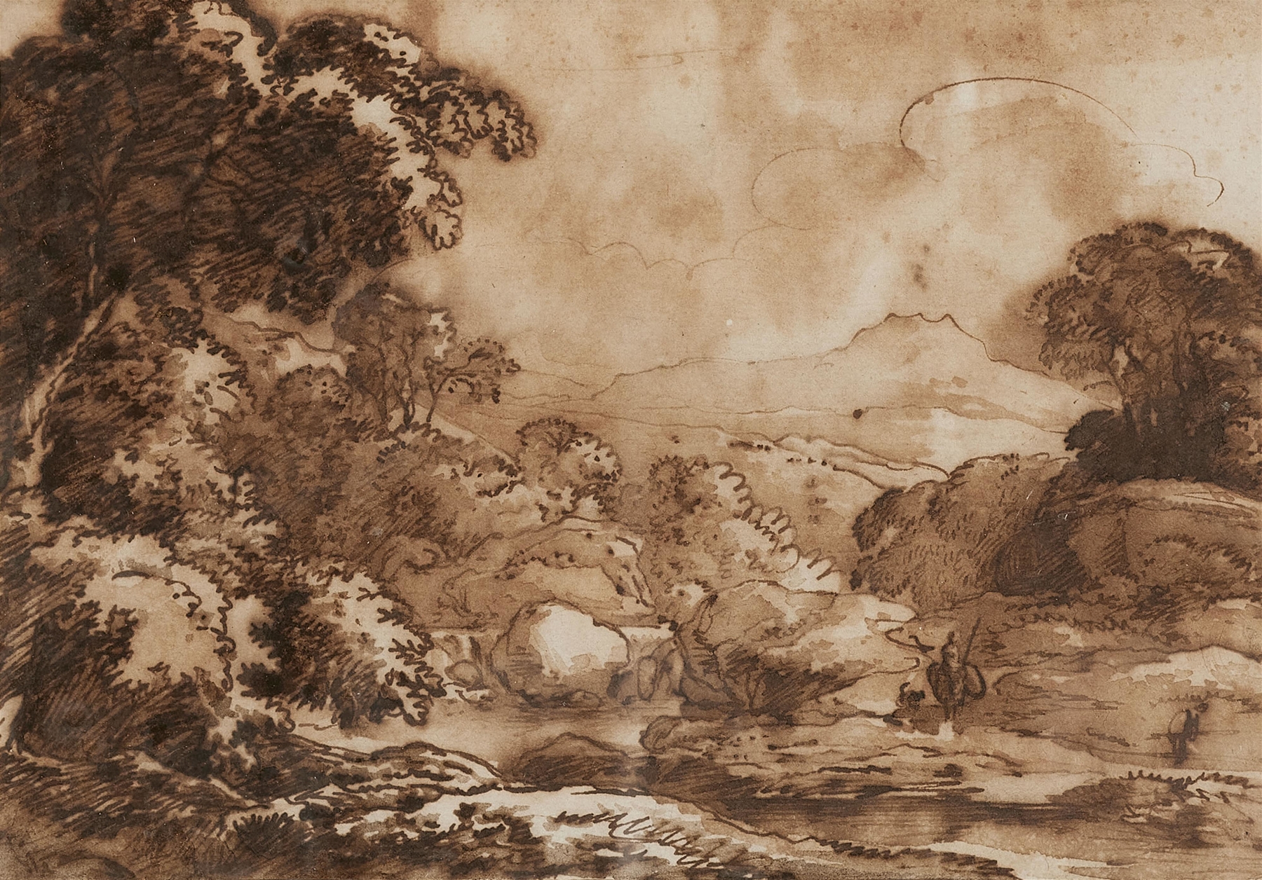 Bergige Landschaft, by Franz Kobell, public domain