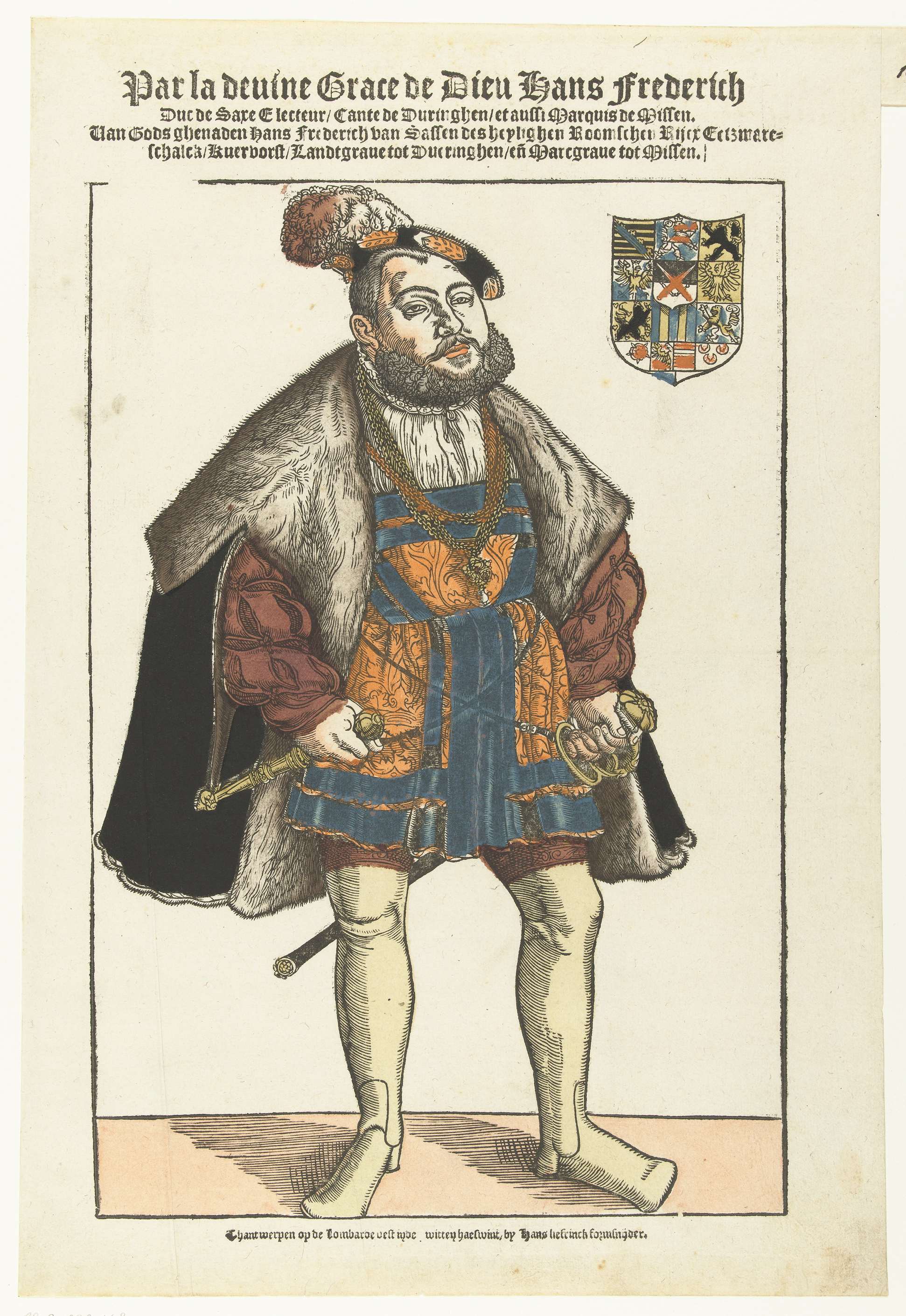 Portret van Johan Frederik van Saksen, by Hans Liefrinck (I), public domain
