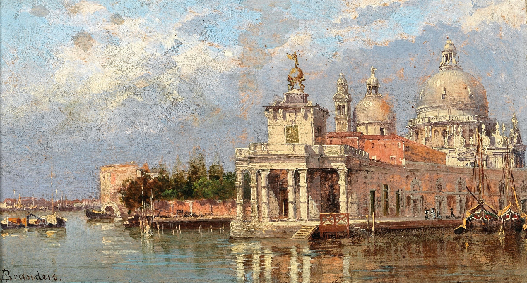 Venice, Santa Maria della Salute with Old Dogana, oil painting by Antonietta Brandeis