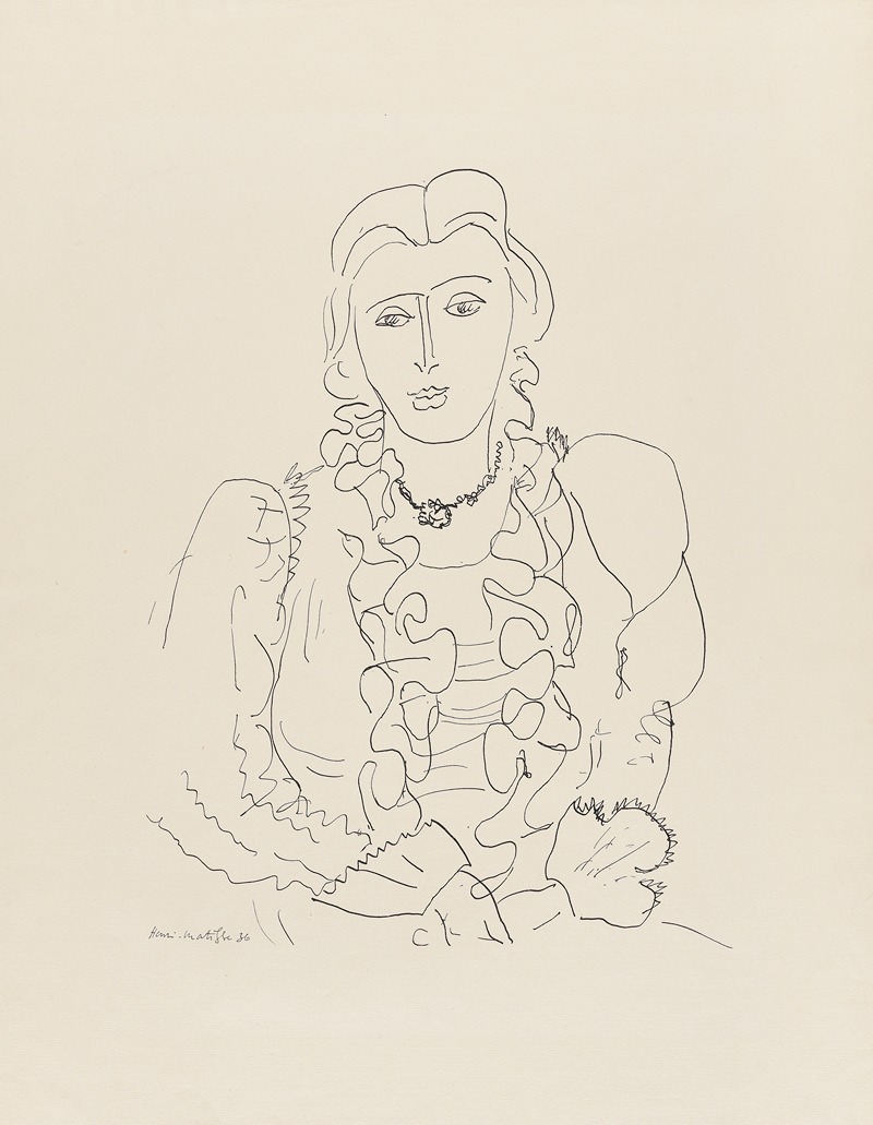 Henri Matisse's 'Sitzende Frau' features a seated woman in vibrant colors.