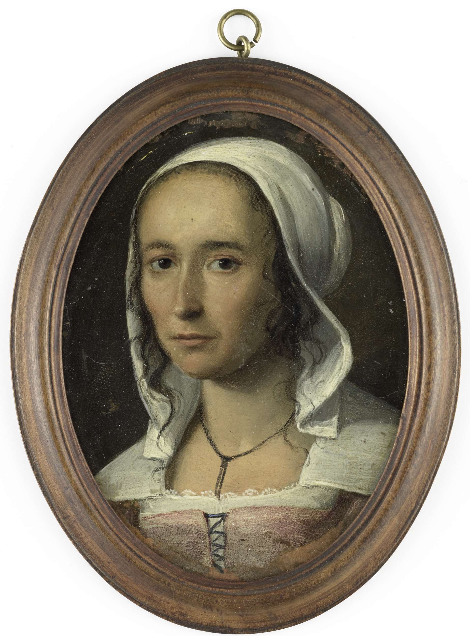 Portrait of a woman, Unknown Artist, metal medium