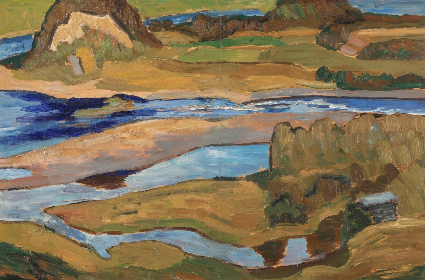 Landscape of the Ångerman River by Helmer Osslund, oil on canvas