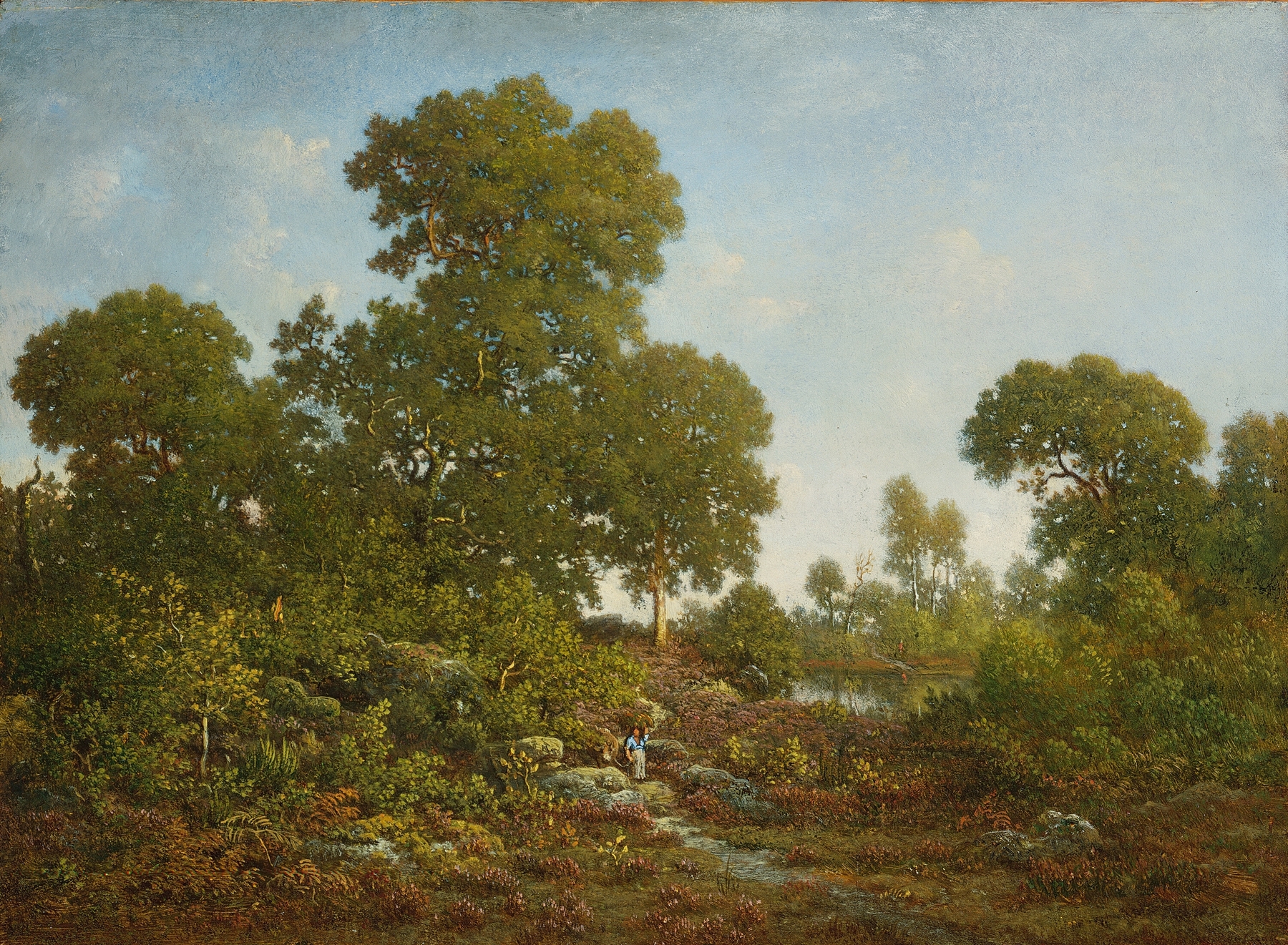 Springtime by Théodore Rousseau, oil on canvas depicting a vibrant spring landscape.