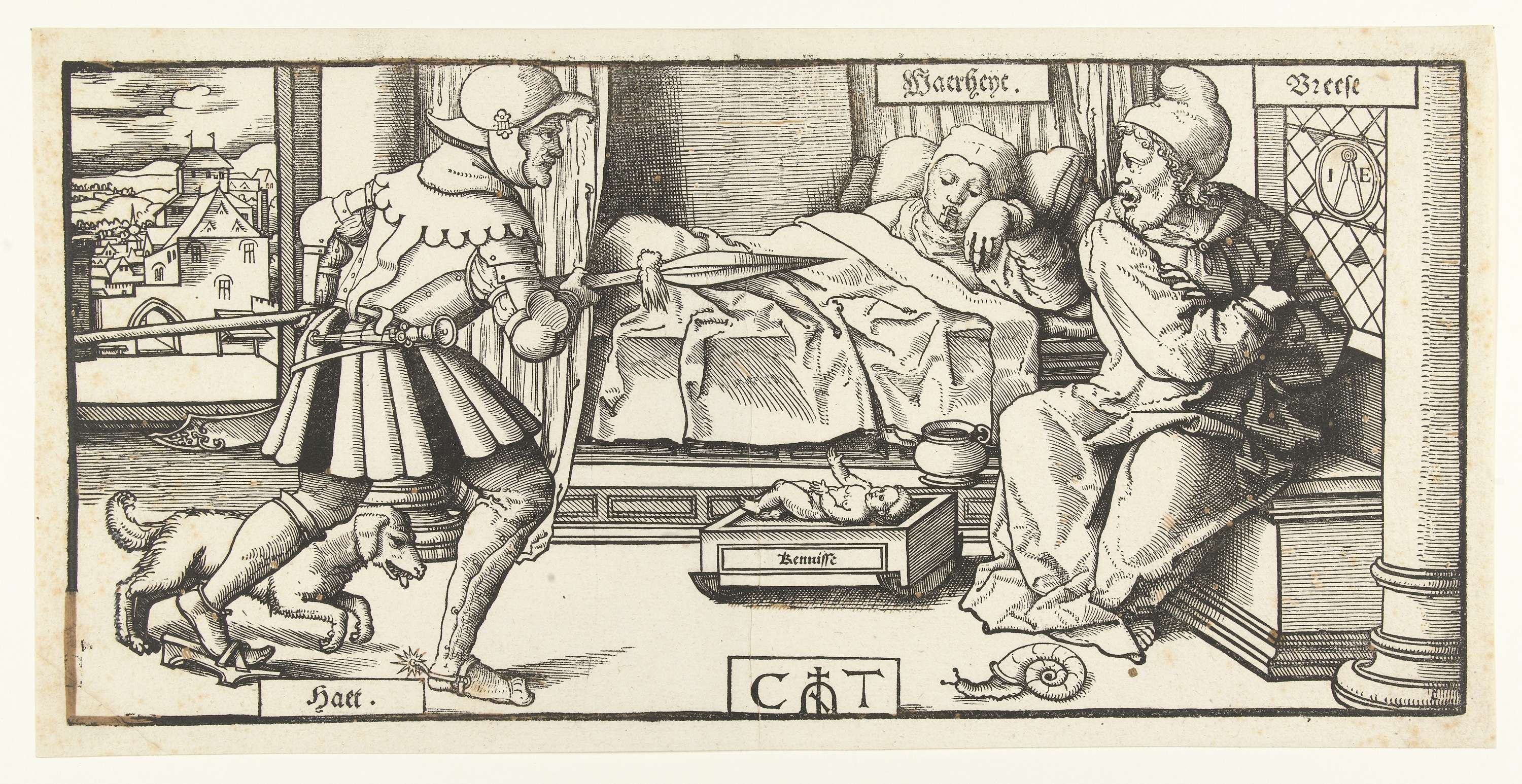 Allegorie met Waarheid, Kennis, Haat en Vrees, by Cornelis Anthonisz., public domain