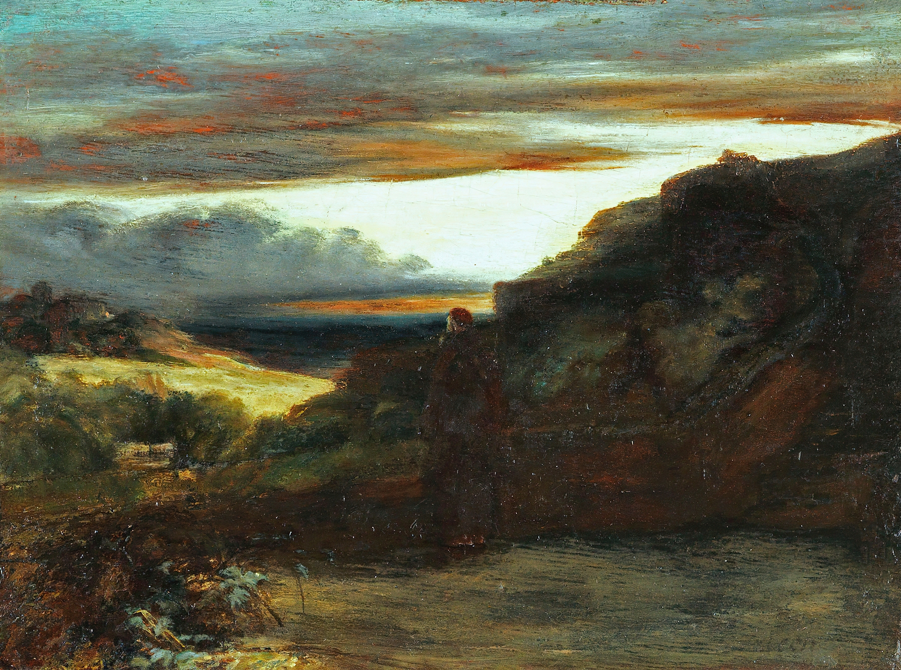 Mönch auf der Terrasse, by Carl Blechen, public domain