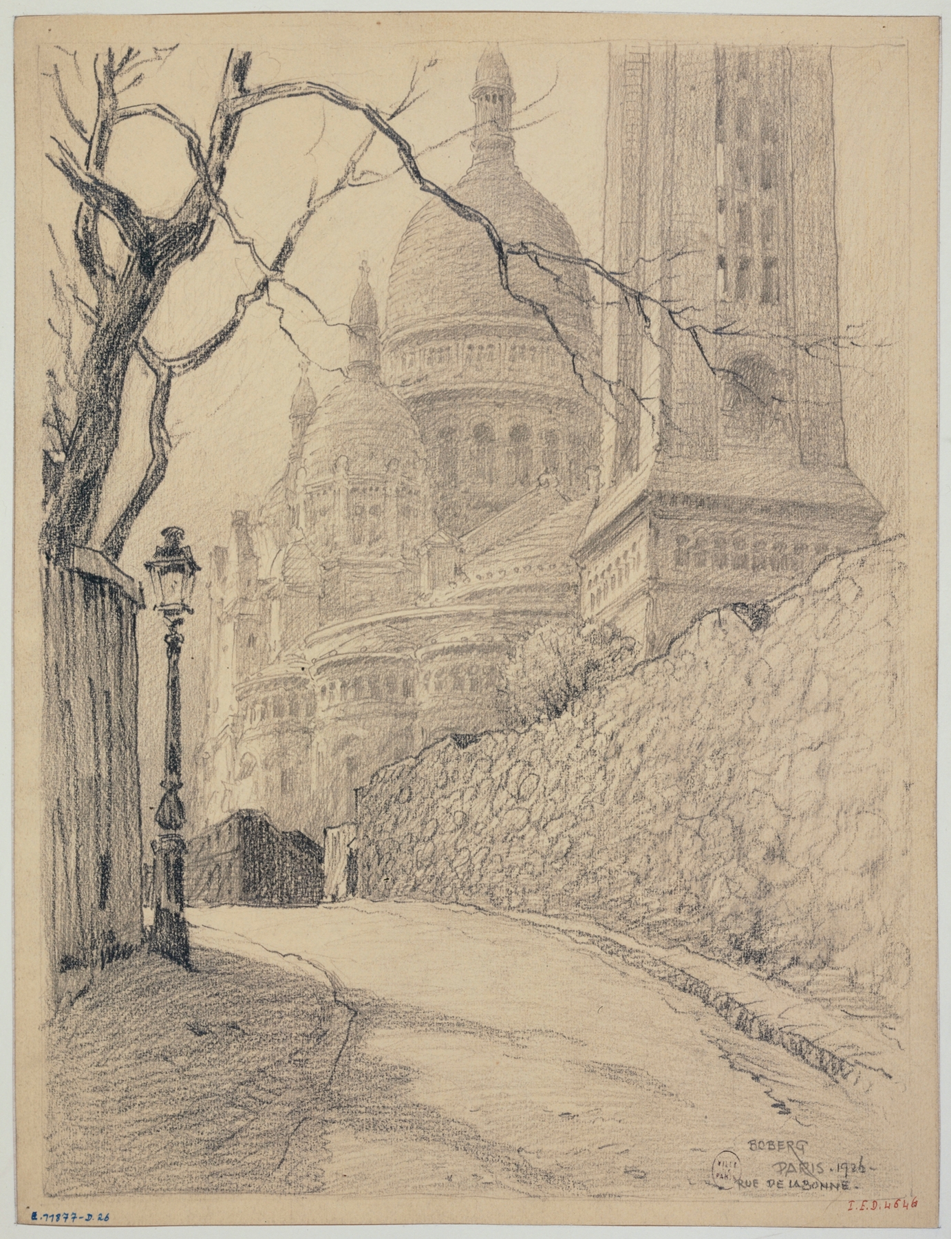 Rue de la Bonne, an impressionist work by Ferdinand Boberg, depicting a serene Parisian street in soft light.
