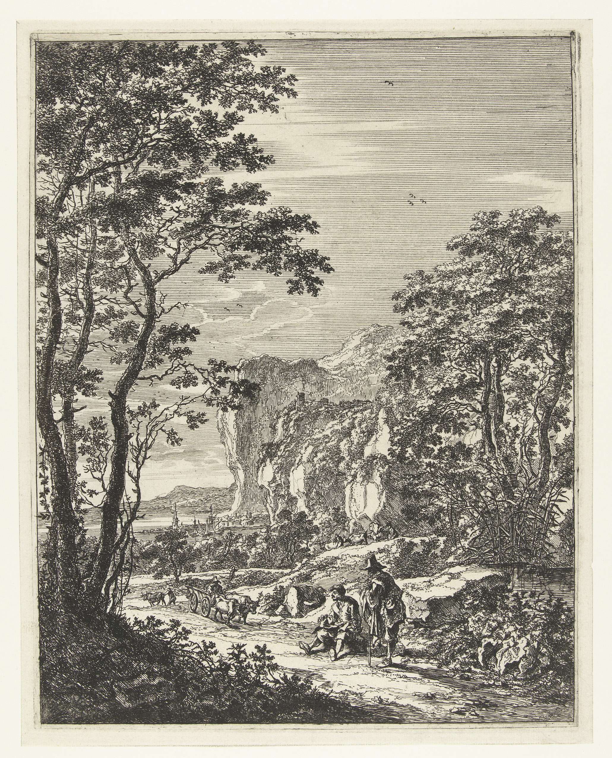 Landschap met een ossewagen, gezicht tussen Ancona en Senigallia, by Jan Both, public domain