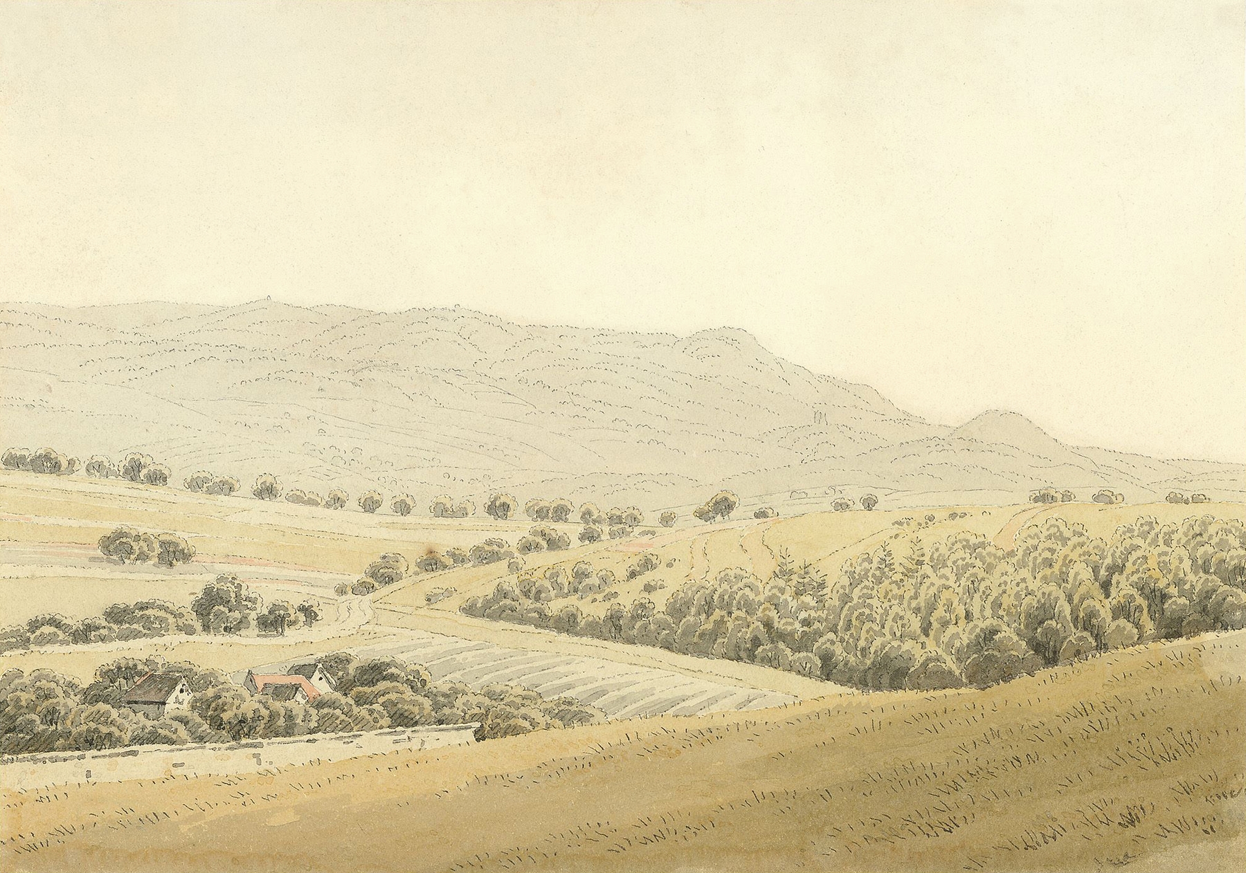 Mittelgebirgslandschaft, by Caspar David Friedrich, public domain