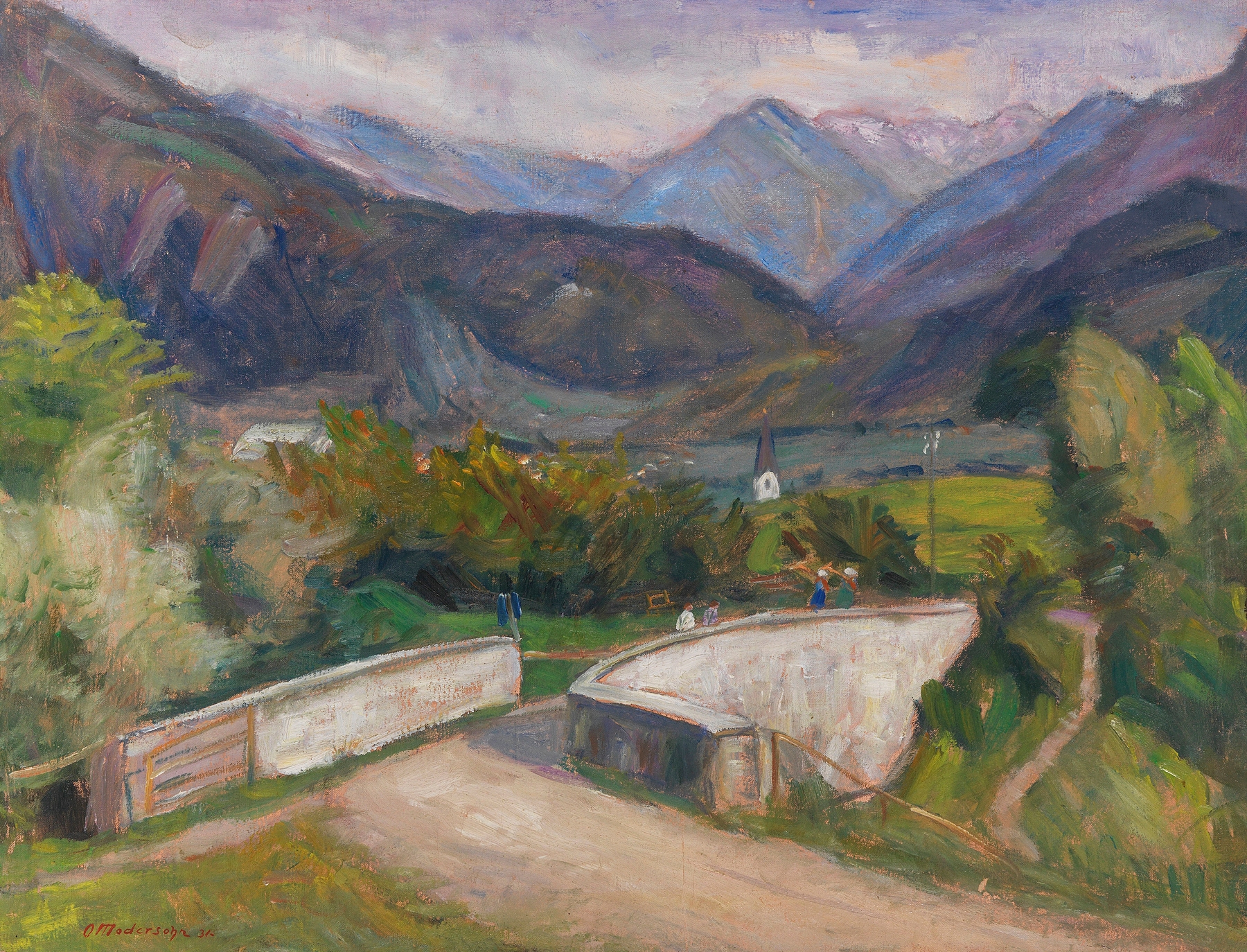 Zillenbachbrücke (Weg nach Gailenberg oberhalb von Hindelang im Allgäu), by Otto Modersohn, public domain
