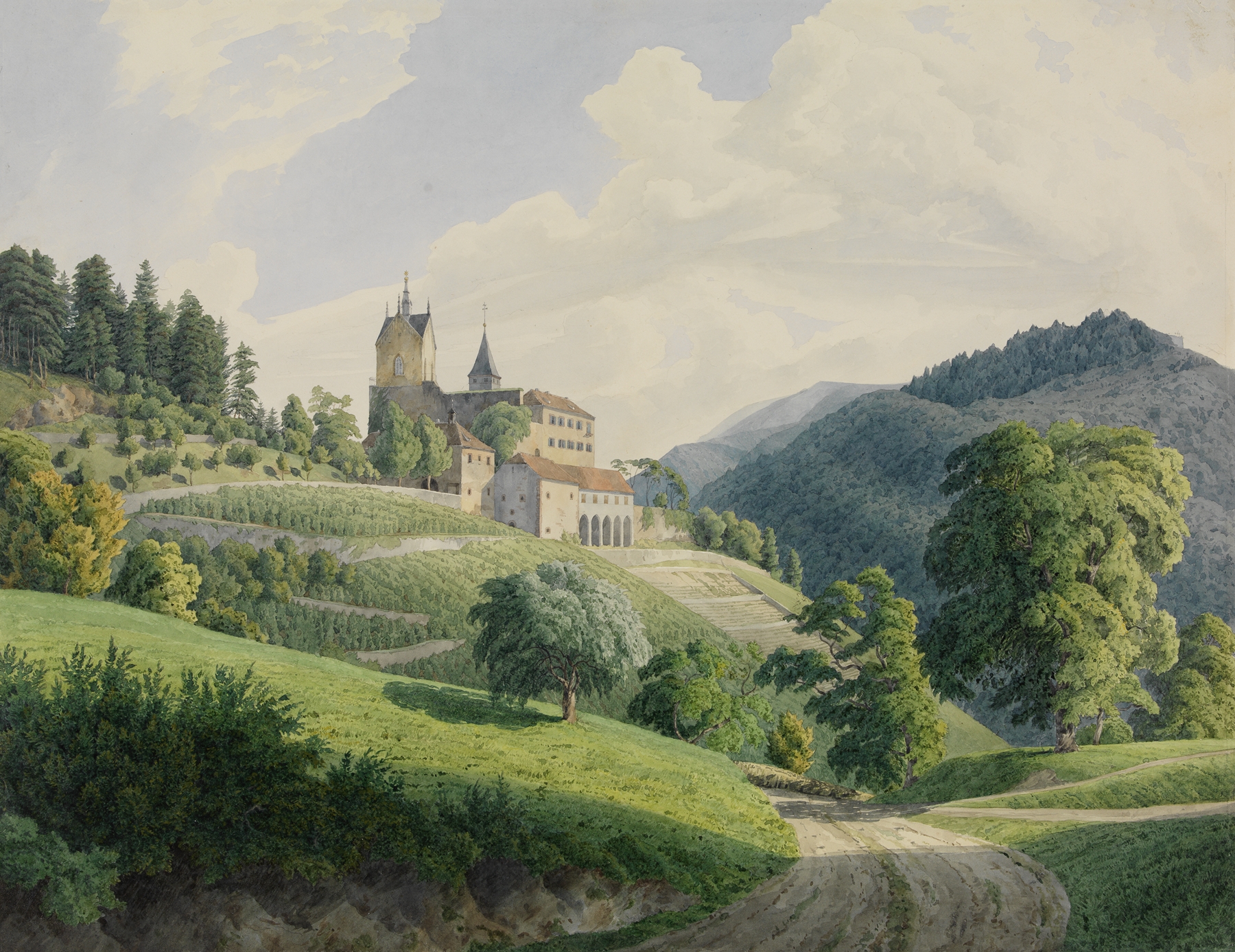 Blick auf Schloß Eberstein, by Carl Ludwig Frommel, public domain