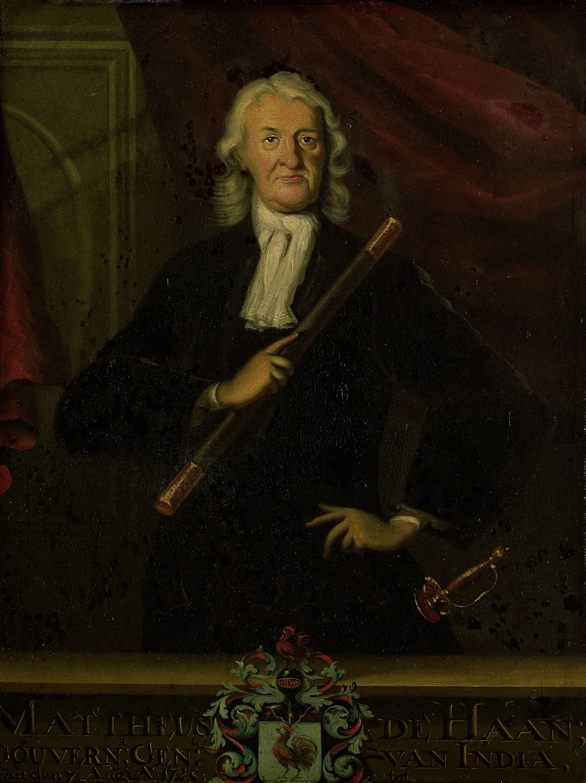 Portrait of Mattheus de Haan, a governor, metal medium, unknown artist