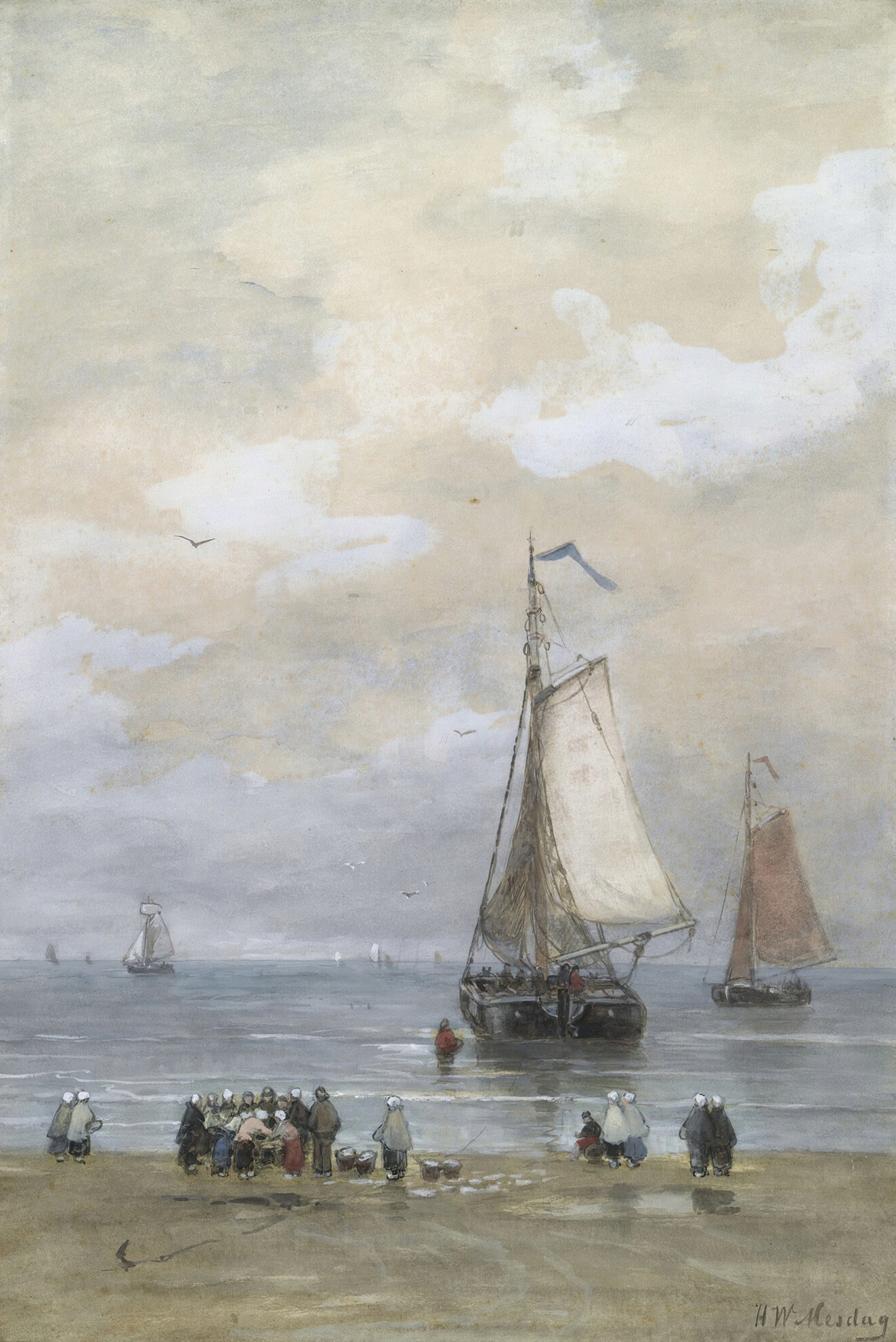 Sorting The Catch, by Hendrik Willem Mesdag, public domain