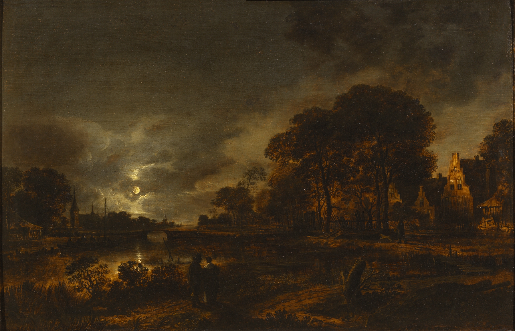 Moonlight Landscape, by Aert van der Neer, public domain
