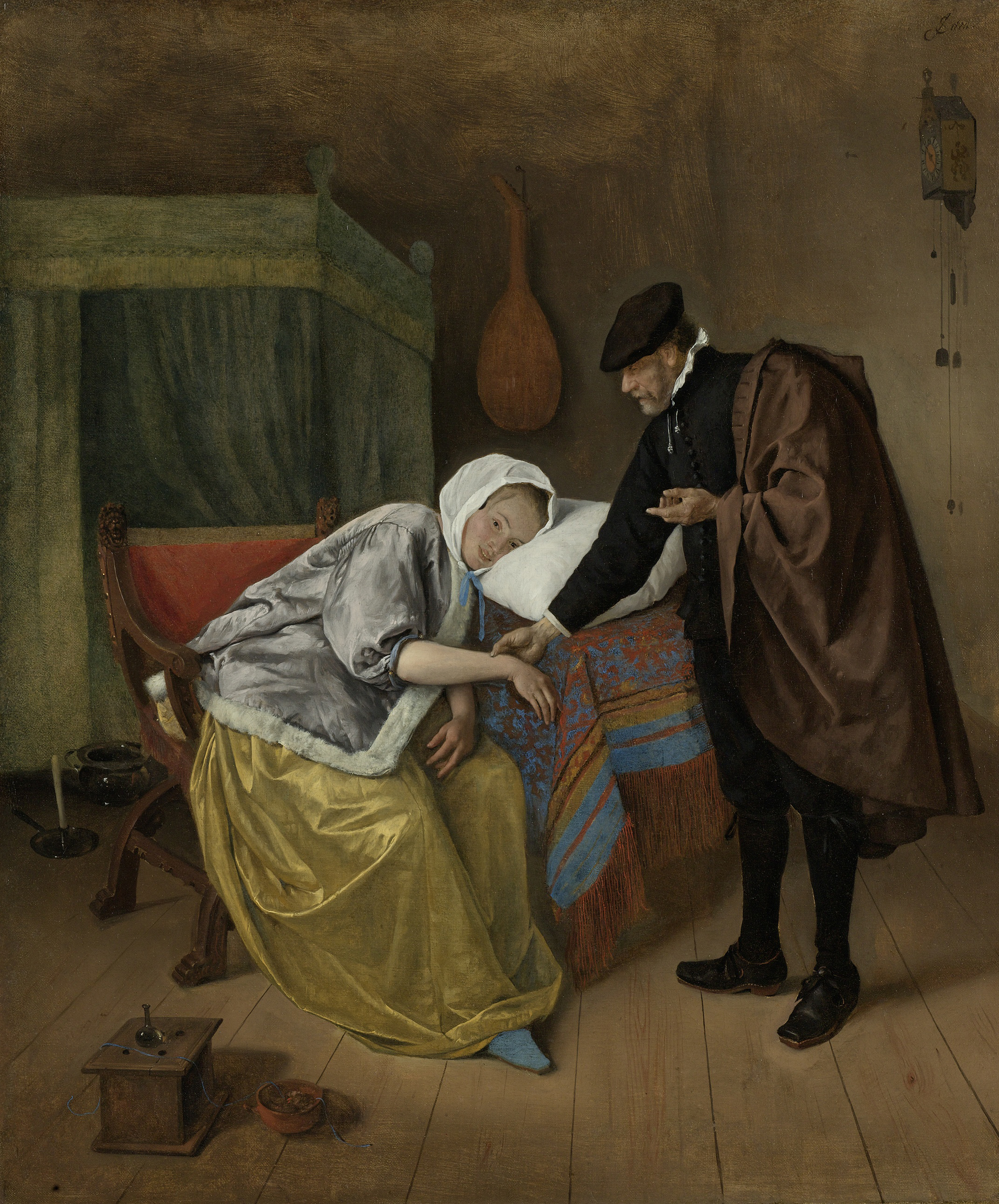 The Sick Woman, by Jan Havicksz. Steen, public domain