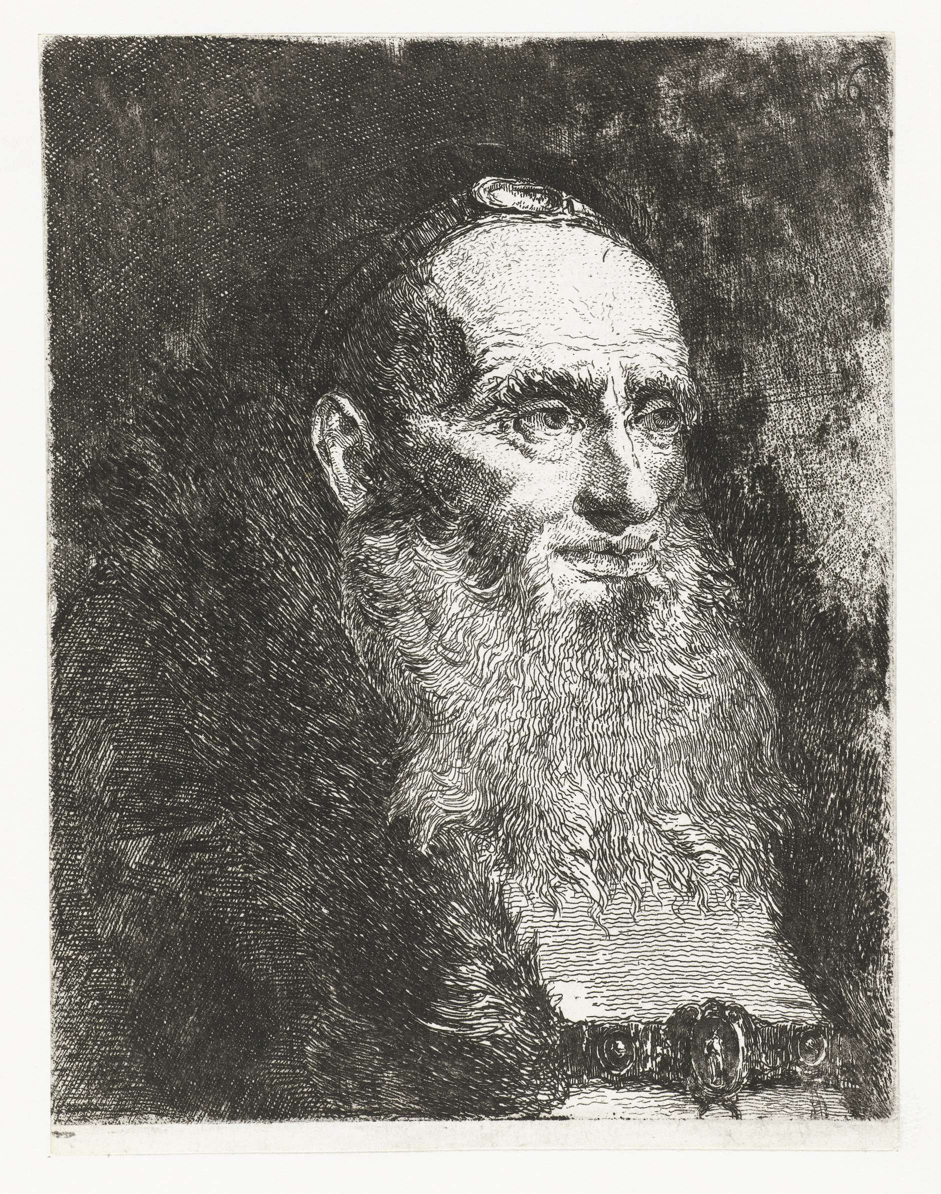 Oude man, by Giovanni Domenico Tiepolo, public domain