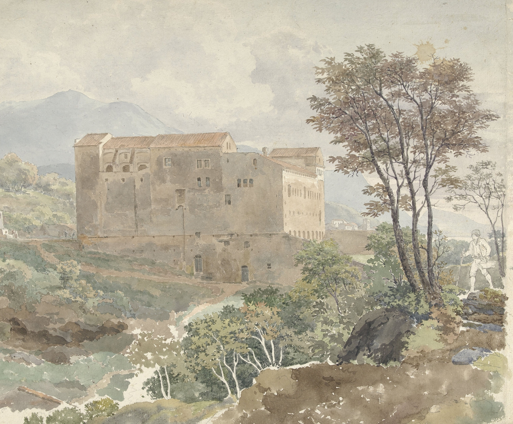 Landschap bij Vietri by Henry Swinburne, oil on canvas depicting a serene Italian landscape.