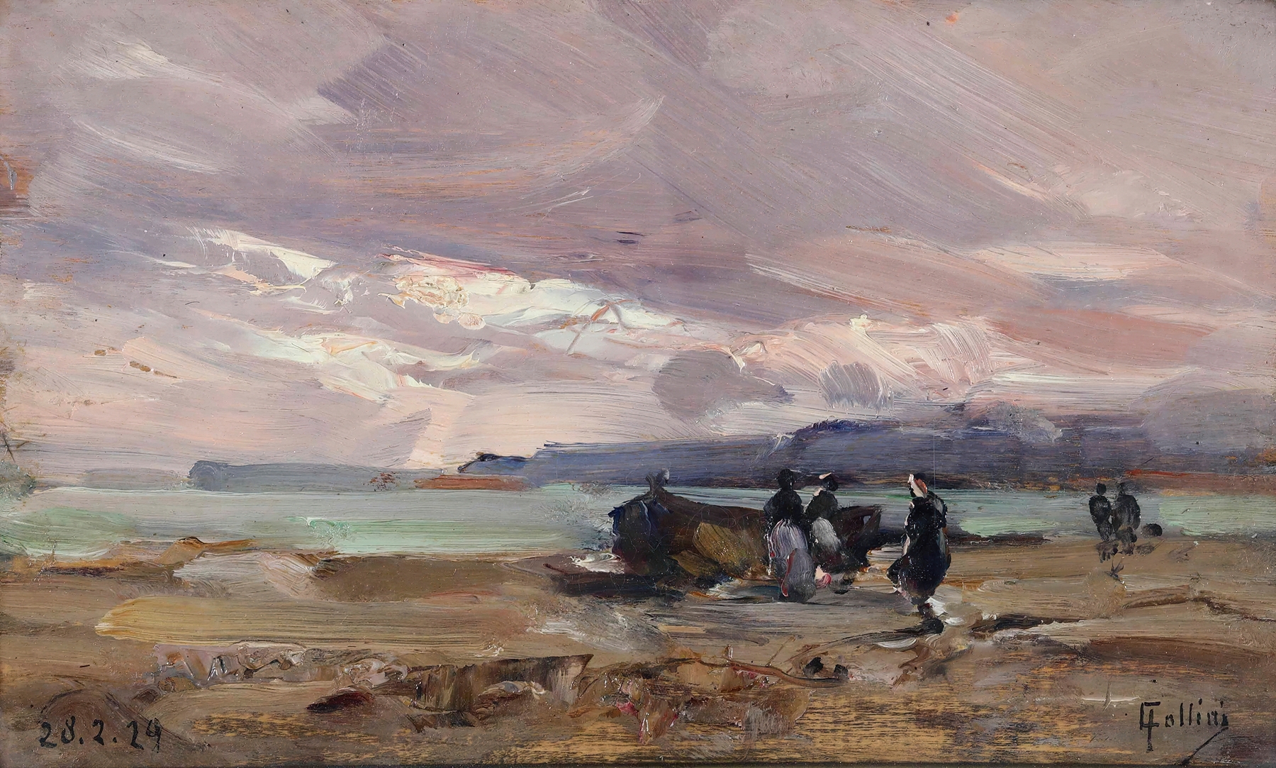 Marine scene with deep azure hues by Carlo Follini, medium unknown