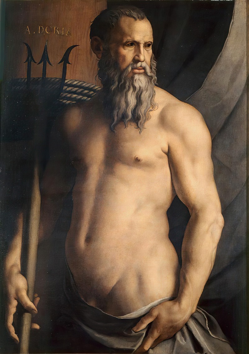 Agnolo Bronzino's 'Portrait Of Andrea Doria As Neptune' depicts the admiral in a striking pose.