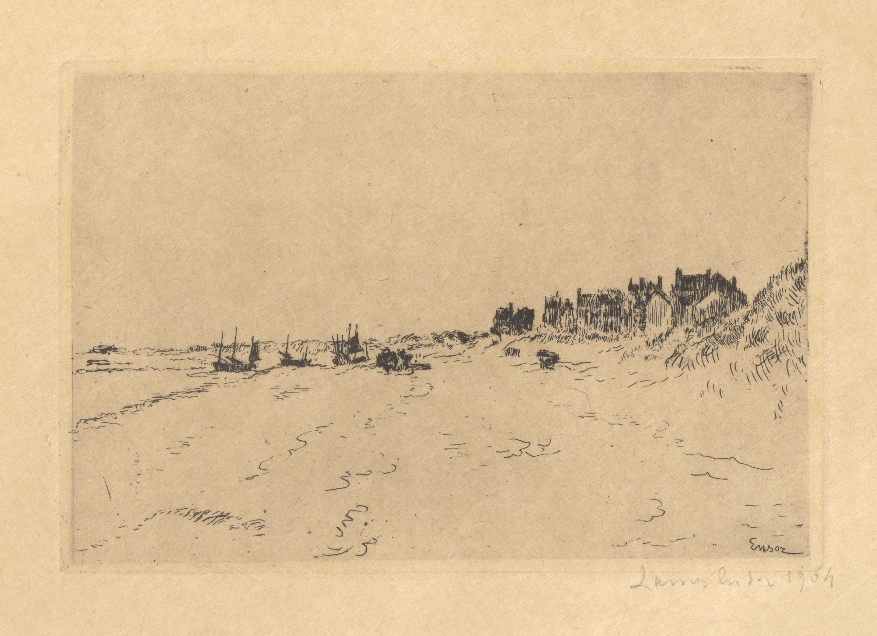 Het strand van De Panne, by James Ensor, public domain