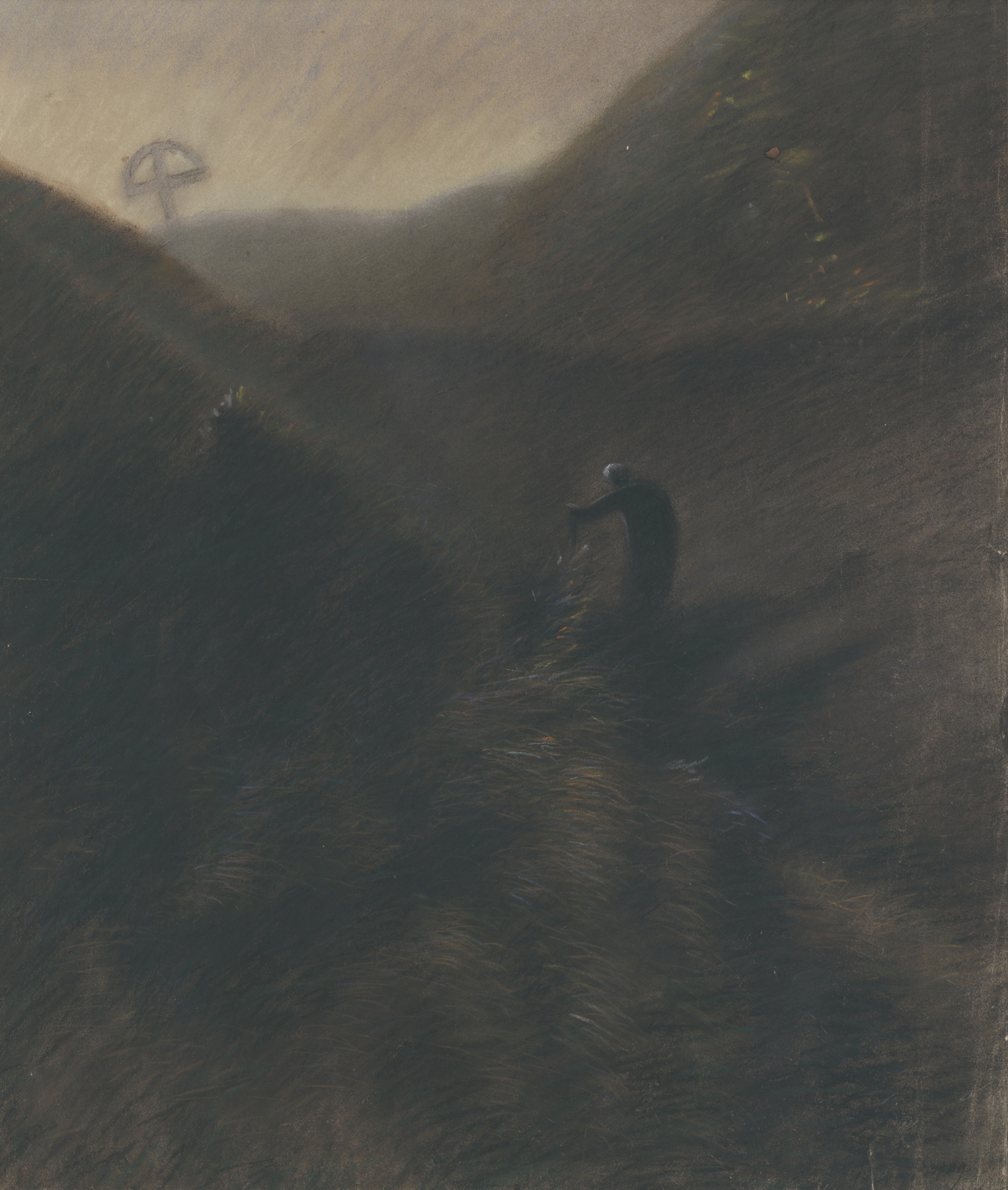 Nostalgia by Ladislav Mednyánszky, oil on canvas depicting a figure in a dreamlike haze.