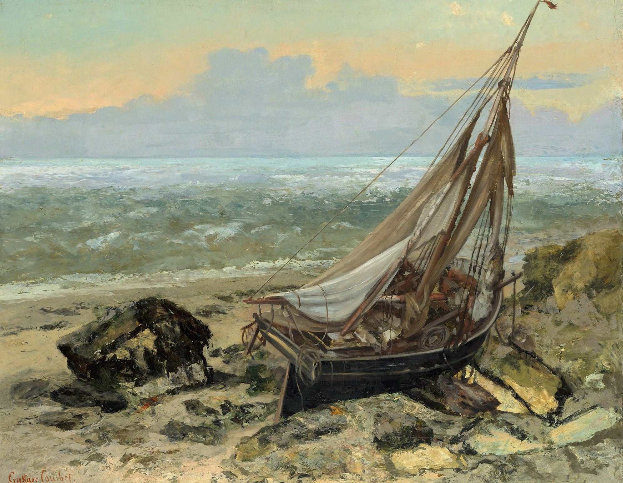 The Fishing Boat, by Gustave Courbet, public domain