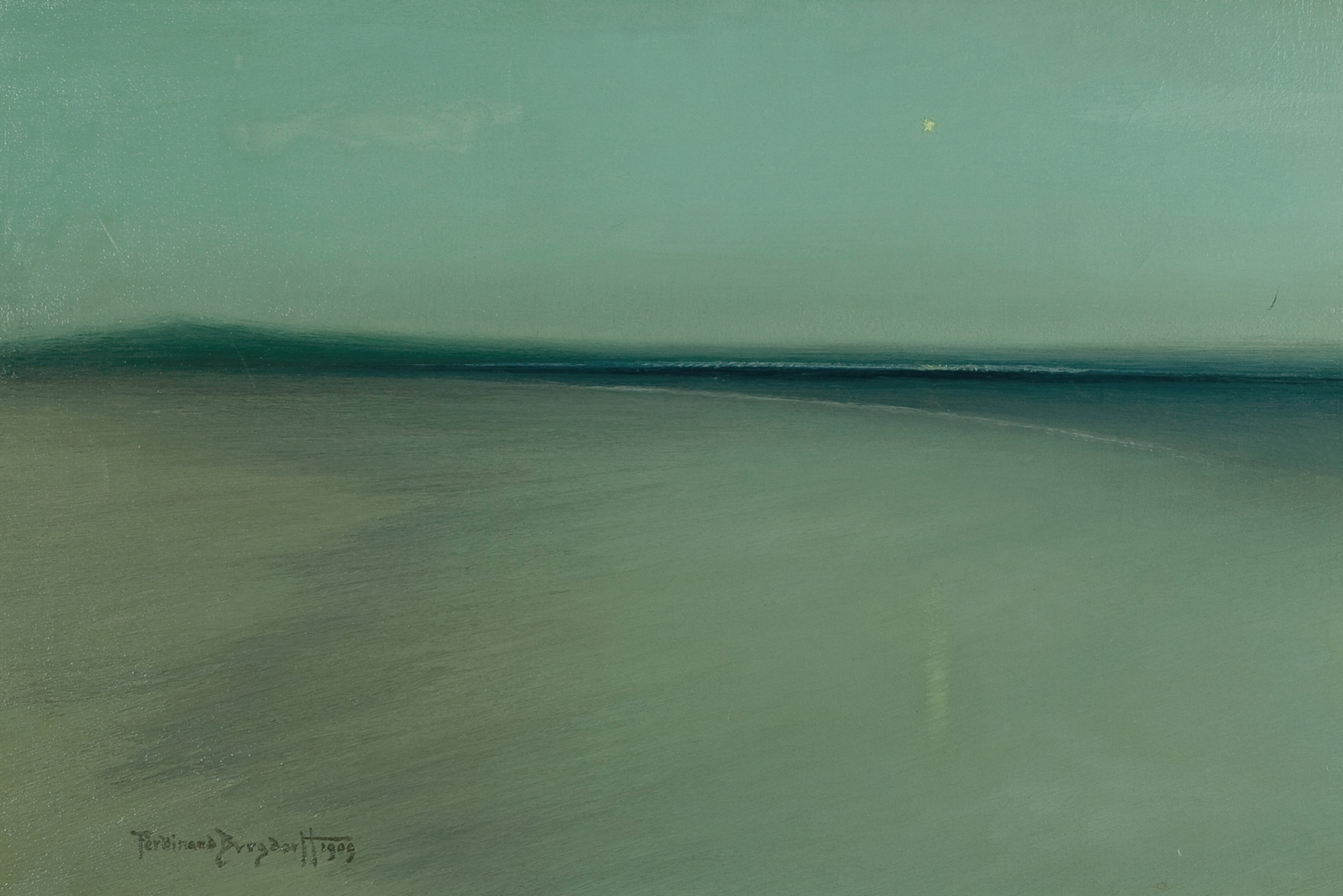 Seascape by Ferdinand Burgdorff, oil on canvas depicting waves and ocean