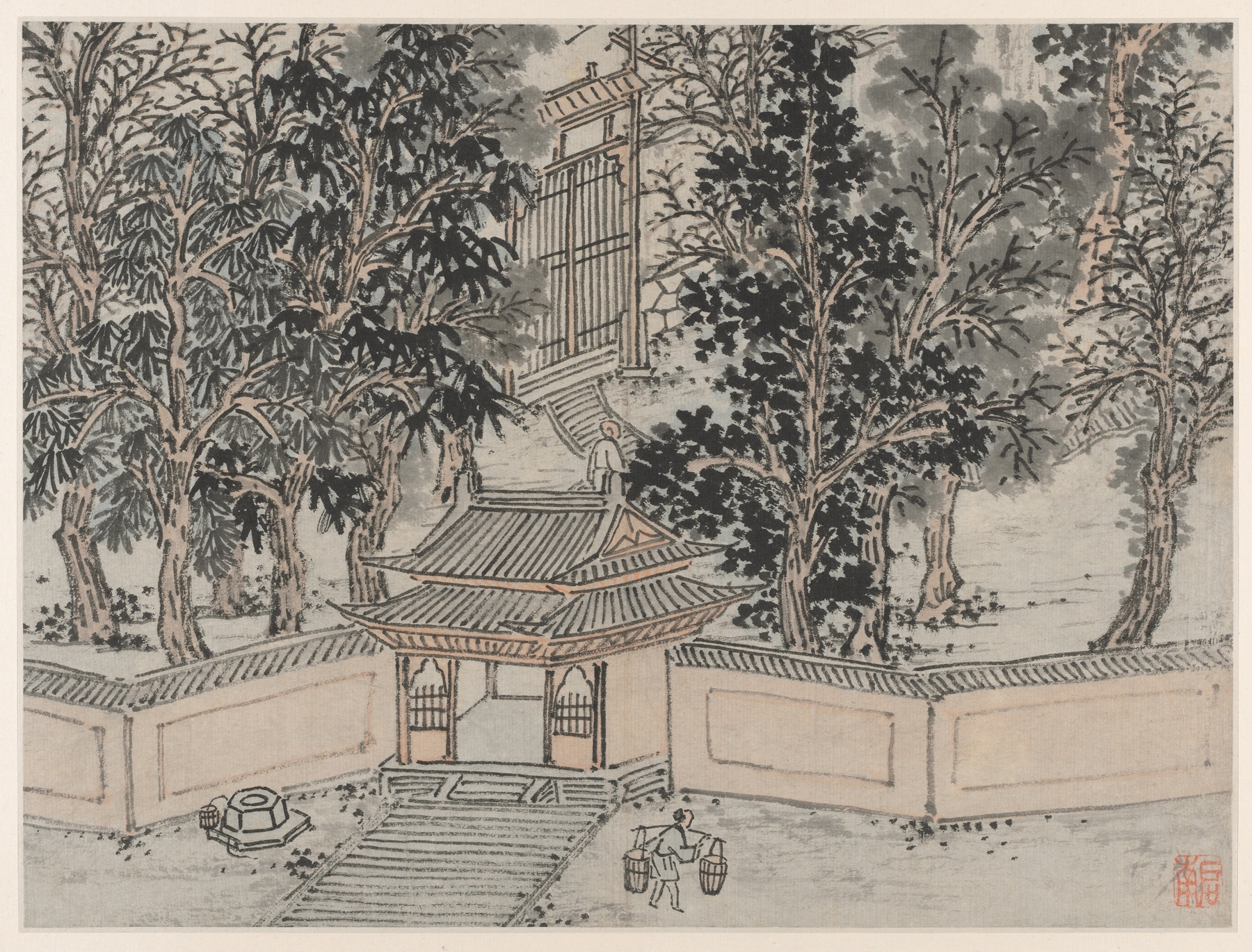 Tiger-Flight Spring at the Back Gate, by Shen Zhou, public domain