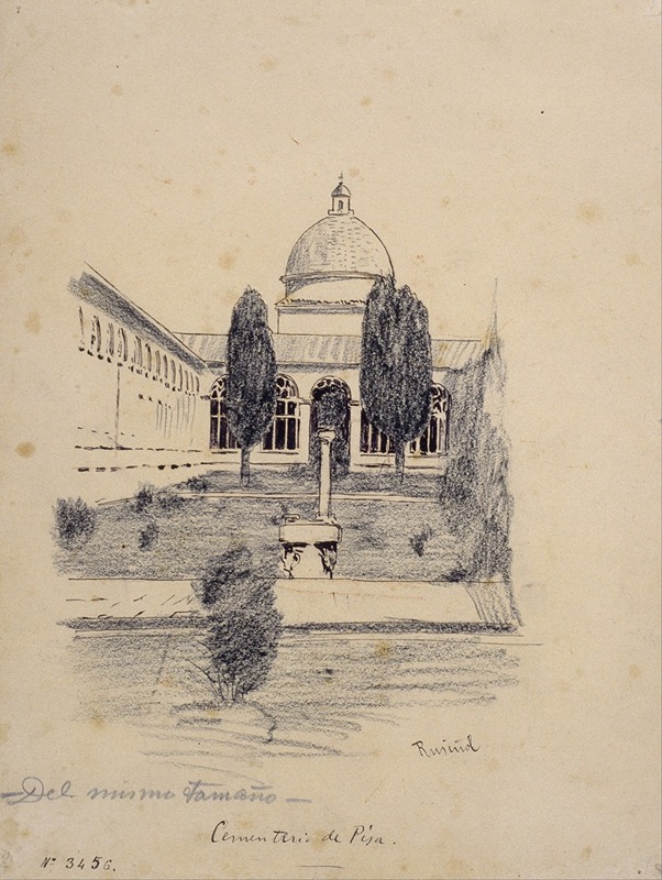 Santiago Rusiñol's 'Pisa Cemetery' captures a serene landscape with a focus on light and color.