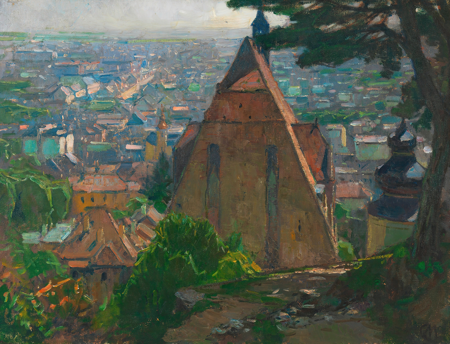 Blick auf Mödling, by Carl Moll, public domain