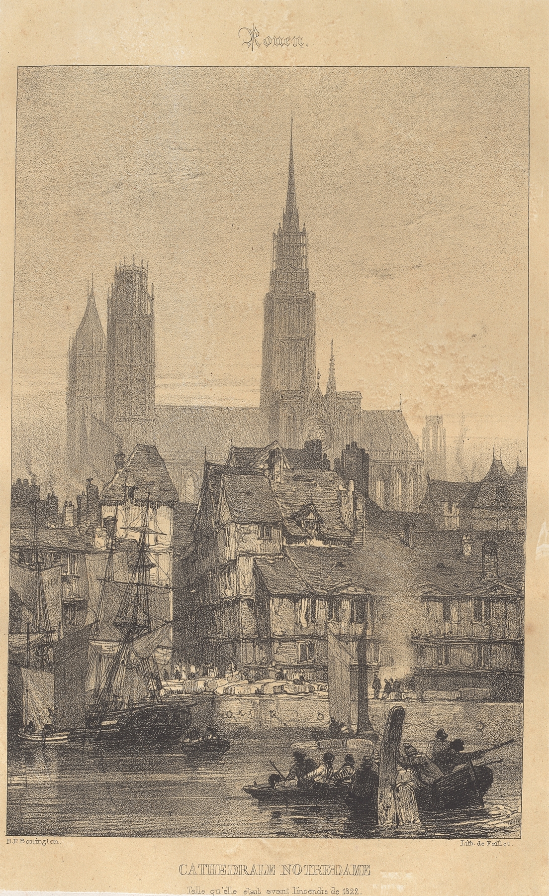 Rouen – Cathedrale Notre-Dame, by Richard Parkes Bonington, public domain