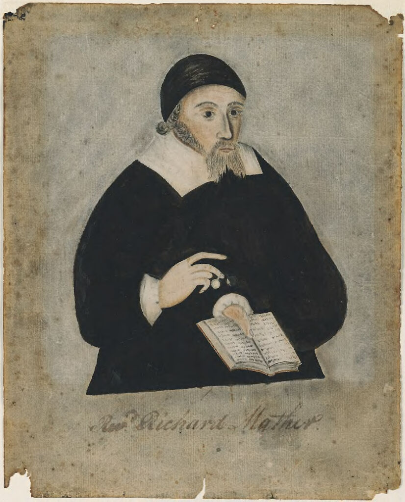 Portrait of Richard Mather, paper, by Thaddeus Mason Harris