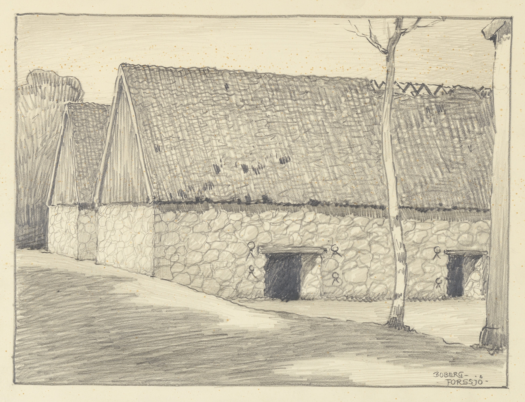 Modernism artwork by Ferdinand Boberg depicting architecture and light.