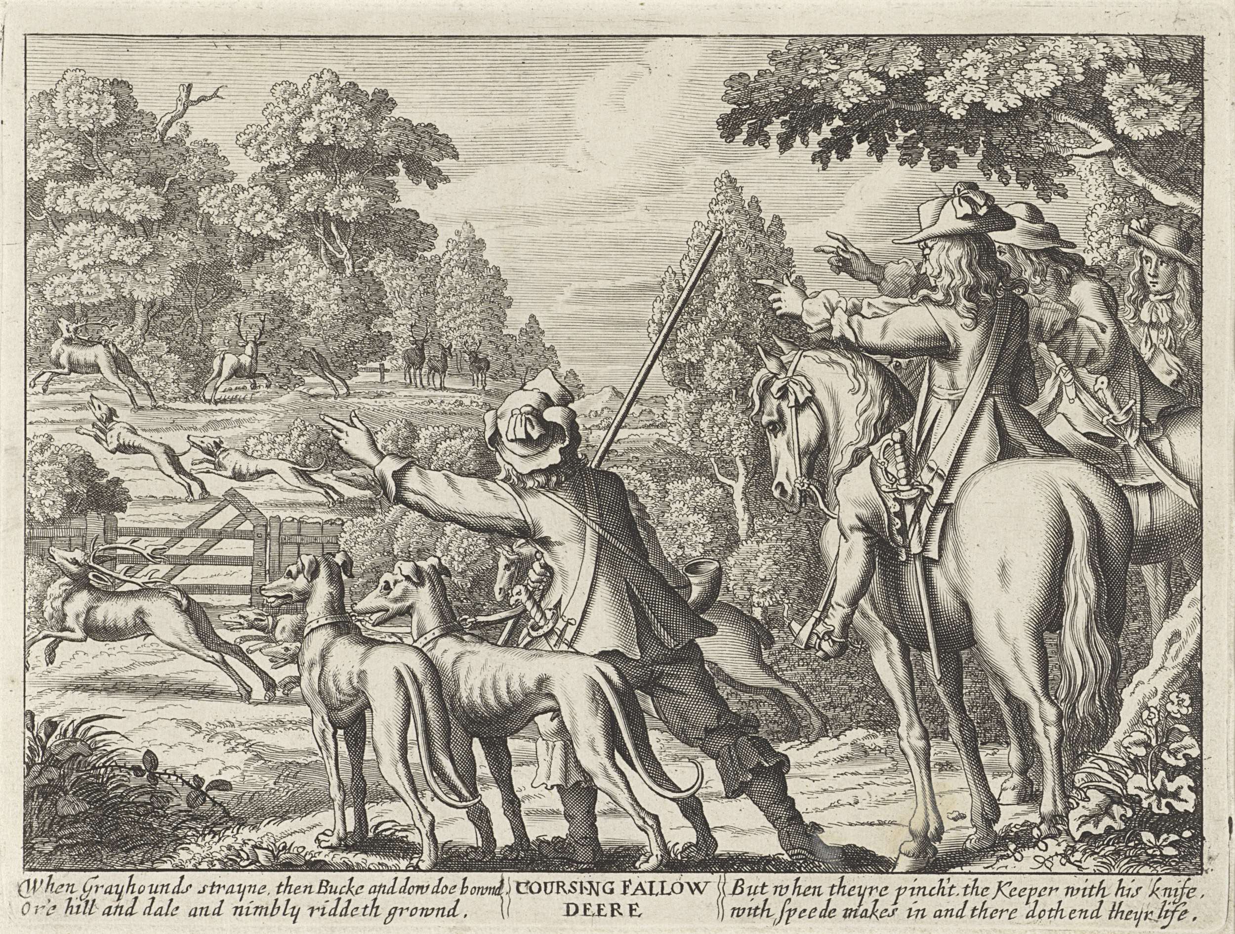 Herten nagejaagd door jachthonden, by Richard Gaywood, public domain