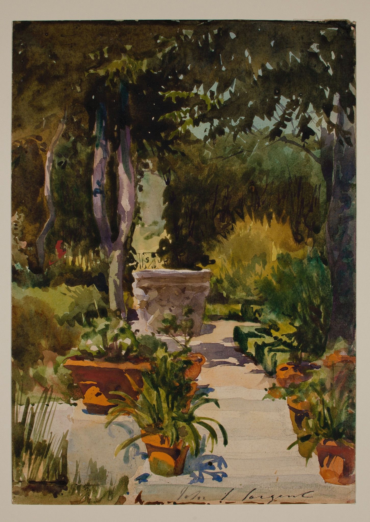Mrs. Thayer’s Garden, Massachusetts, by John Singer Sargent, public domain