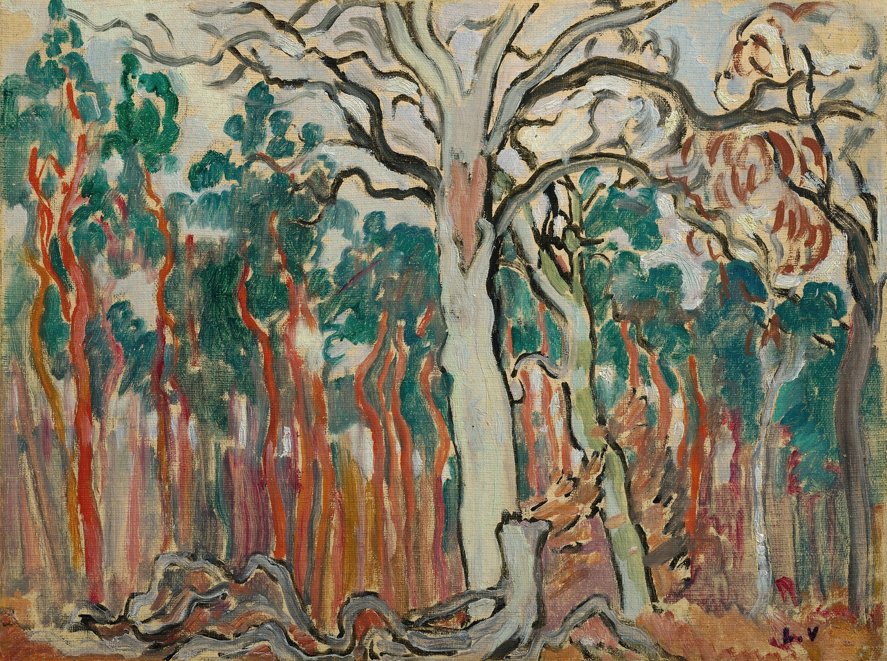 Landscape of trees in Sologne, oil on canvas by Louis Valtat
