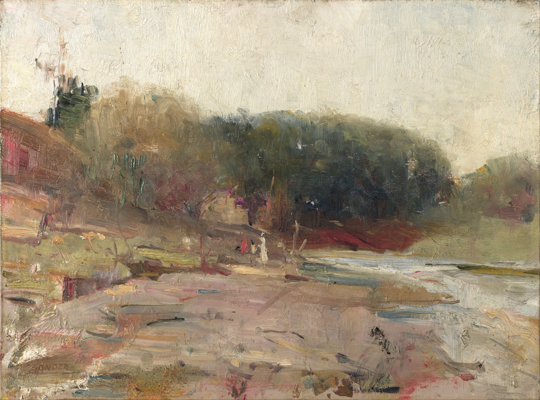 On the River Yarra, near Heidelberg, Victoria by Charles Conder, Impressionism, depicting a serene river landscape