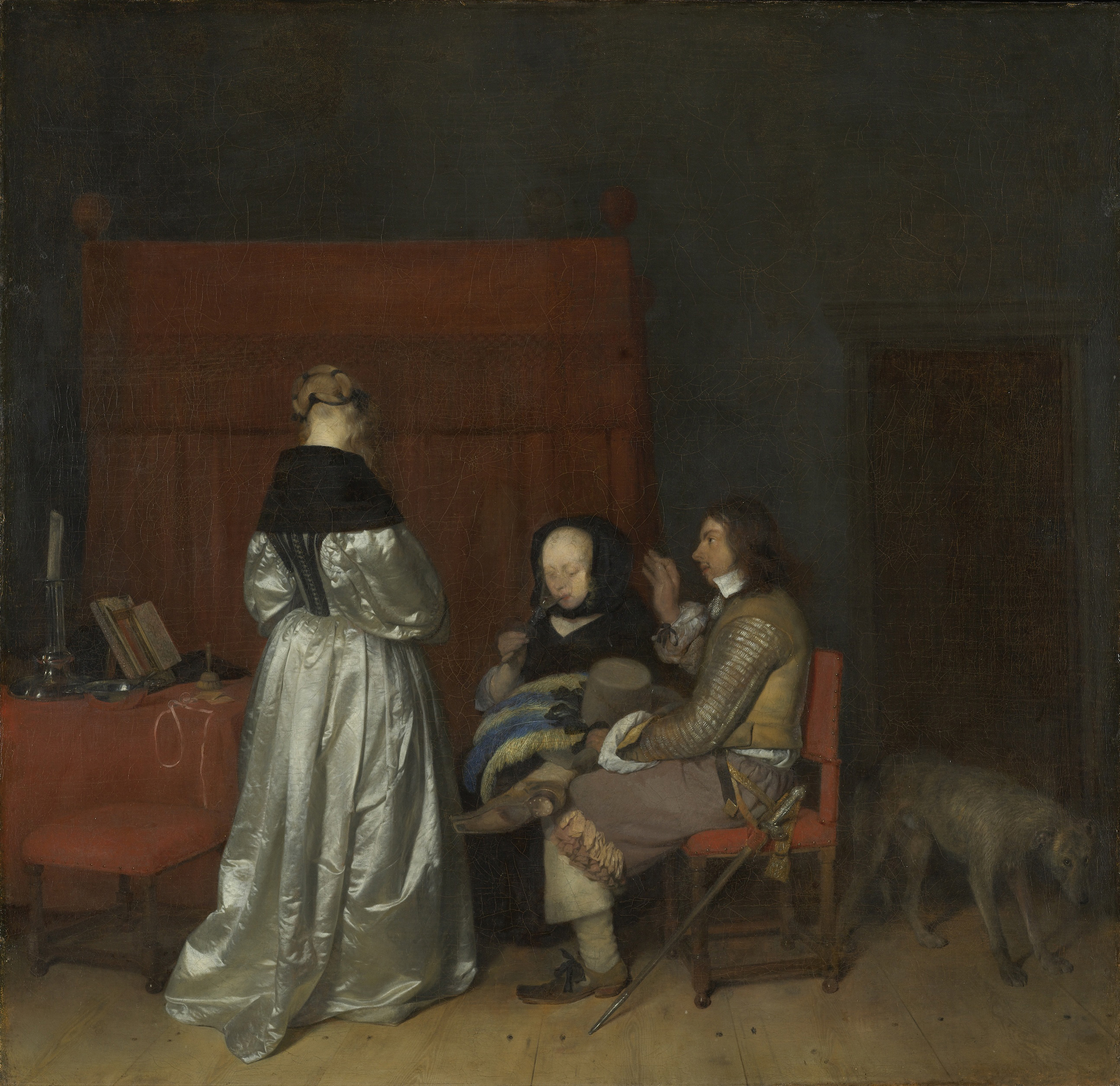 Gallant Conversation, Known as ‘The Paternal Admonition’, by Gerard ter Borch (II), public domain