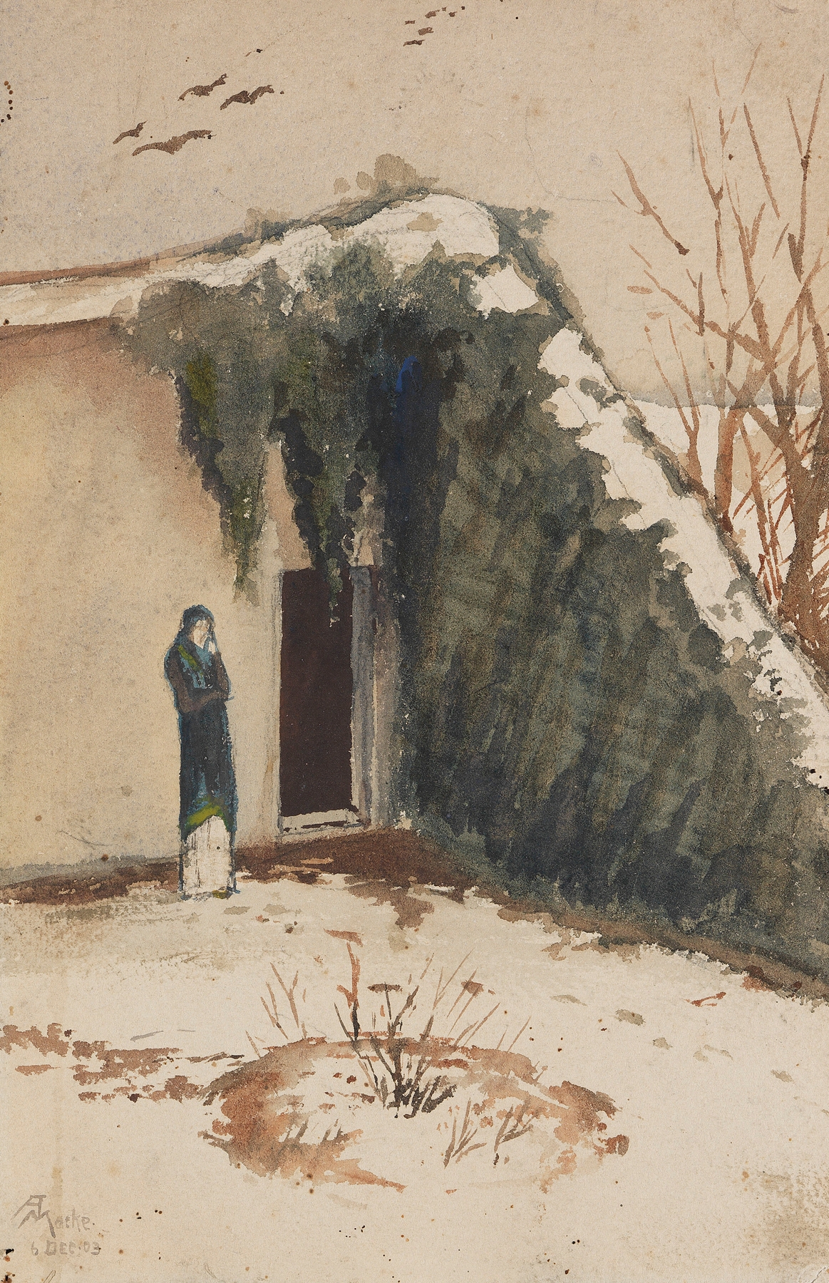 Frau im Innenhof, by August Macke, public domain