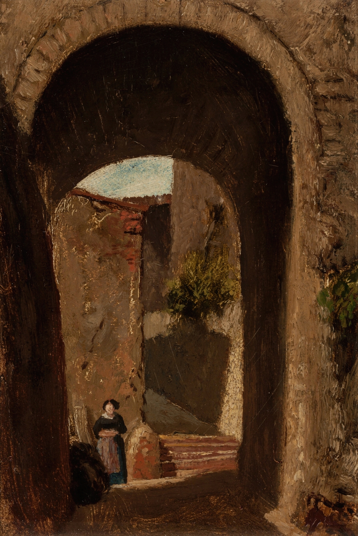Archway with Woman, by Elihu Vedder, public domain