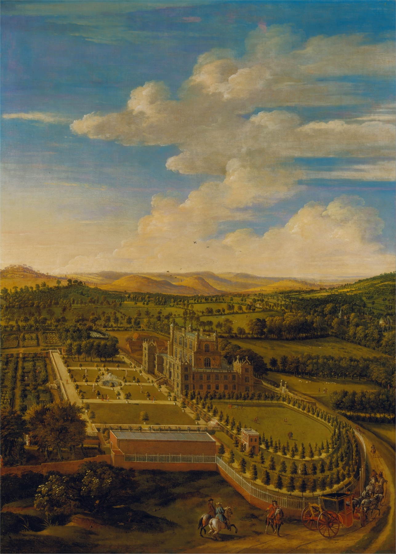 Wollaton Hall and Park, Nottinghamshire, by Jan Siberechts, public domain