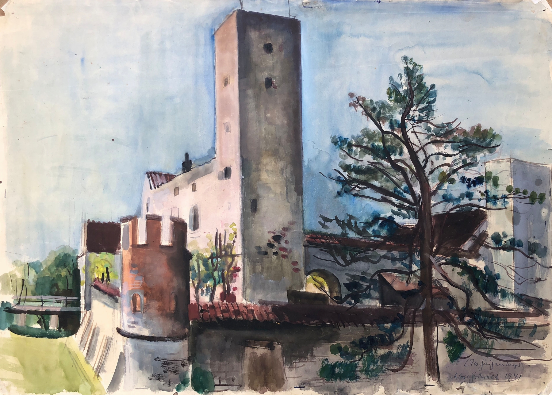 Schloss Grünwald bei München, by Otto Geigenberger, public domain