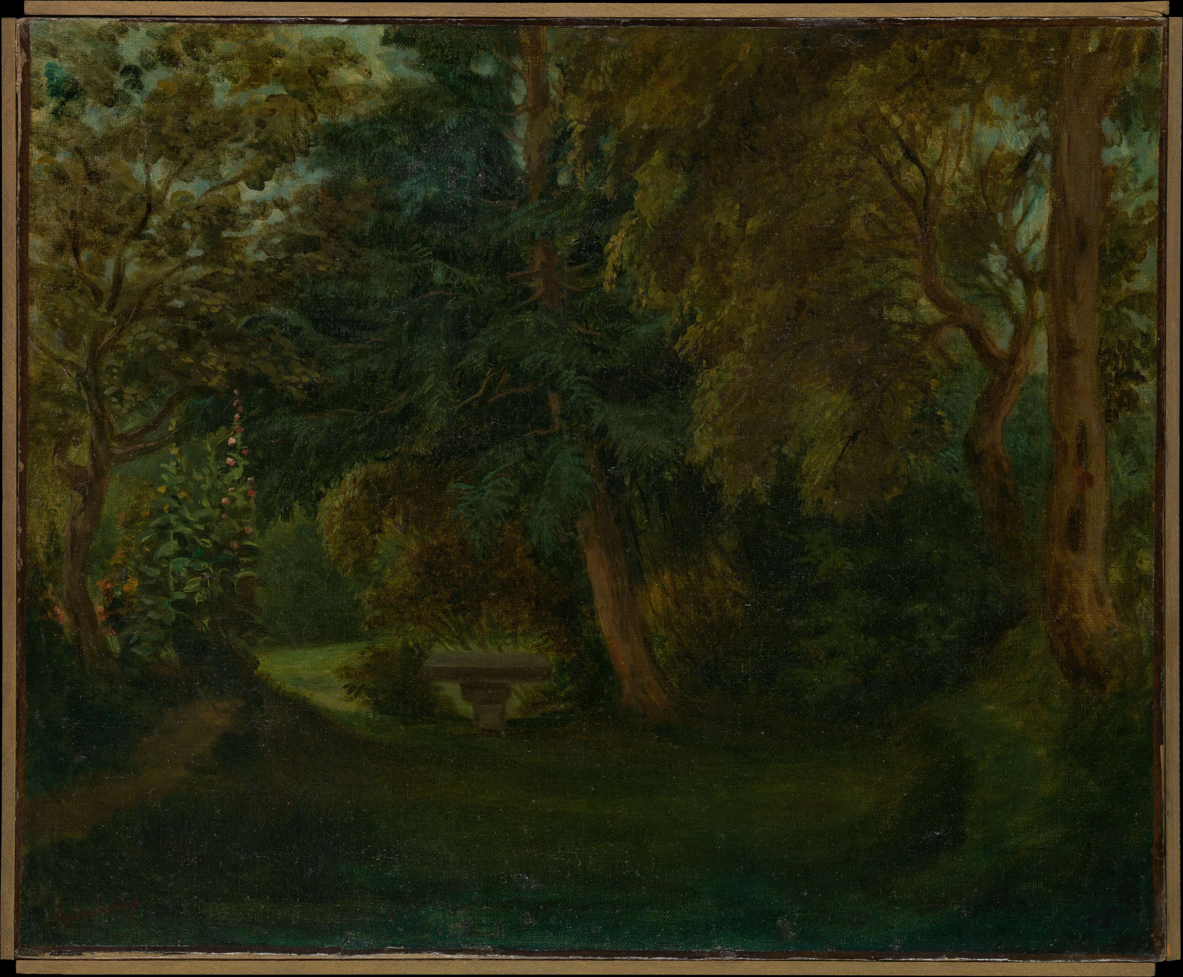 George Sand's Garden at Nohant, by Eugène Delacroix, public domain