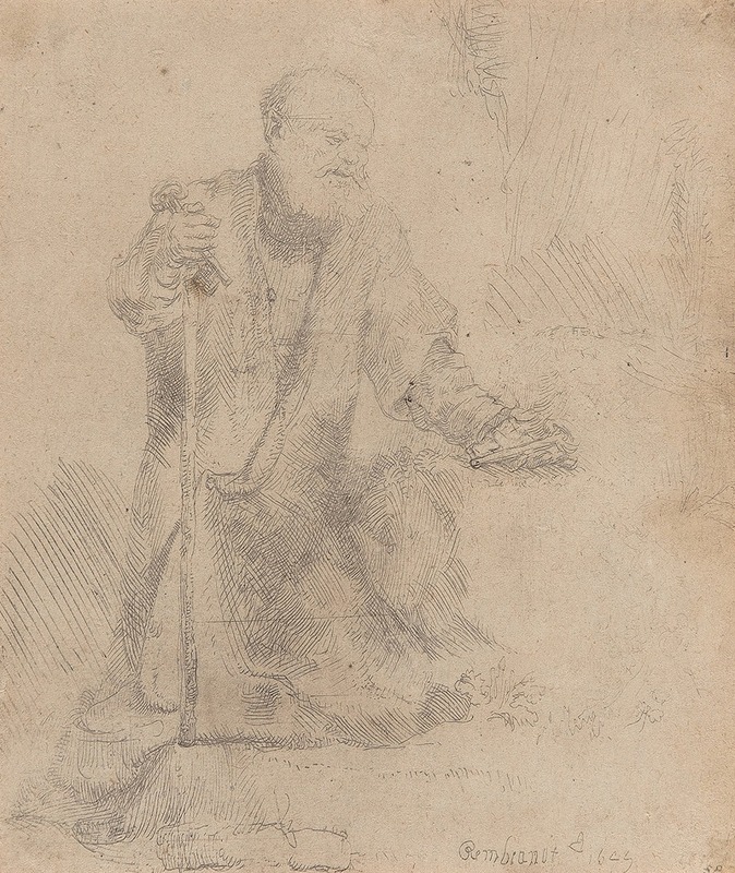 Rembrandt's 'St. Peter in penitence' depicts a moment of deep reflection.
